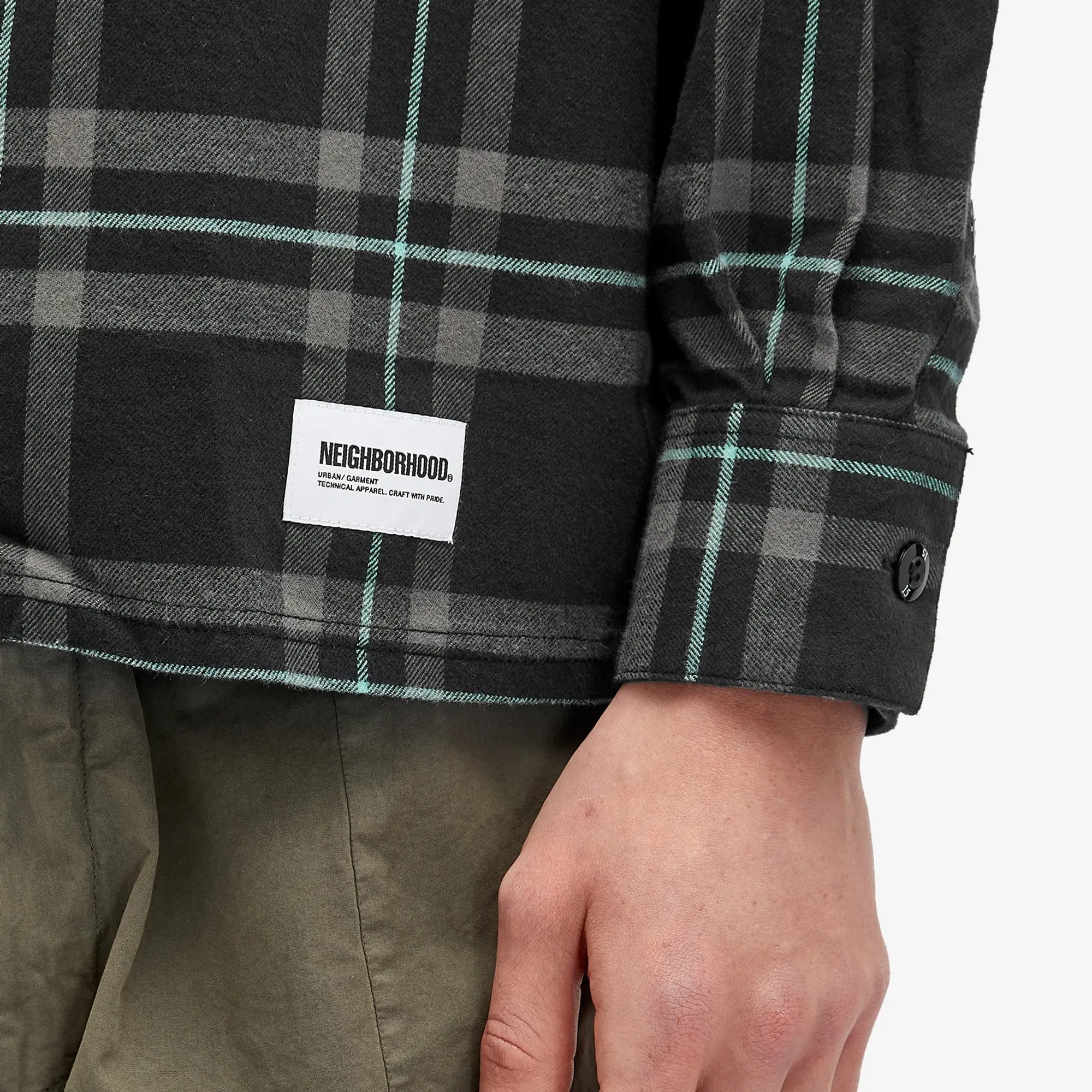 Neighborhood Men's Tartan Check Shirt Black
