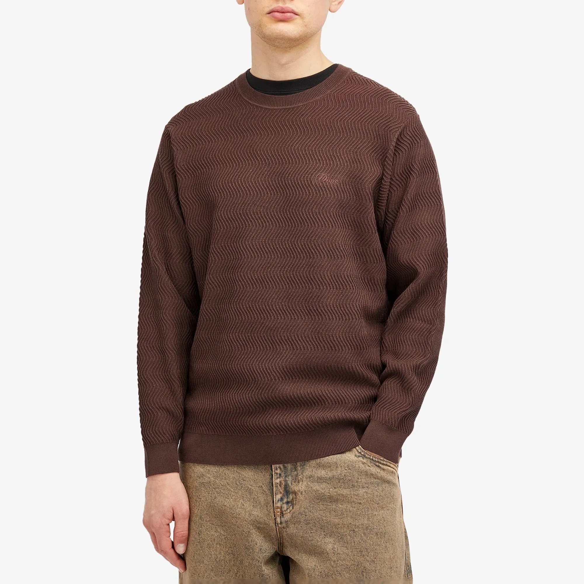 Dime Wave Cable Knit Sweater - Chocolate – Ninetimes Skateshop