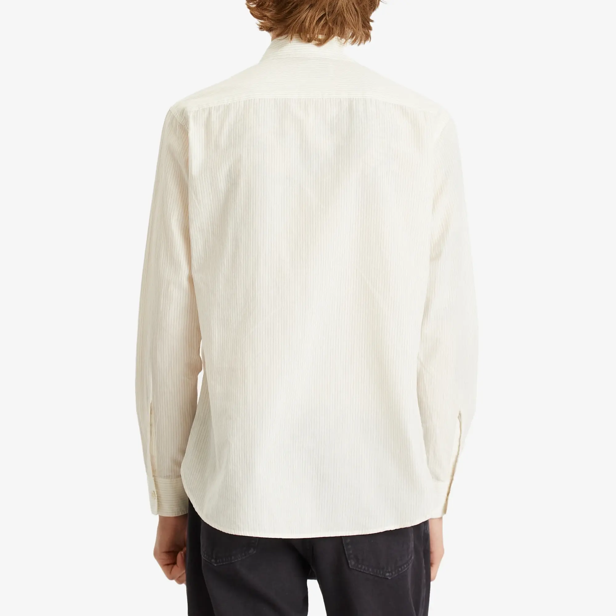 Saint Laurent Men's Stripe Shirt Dobby Stripes