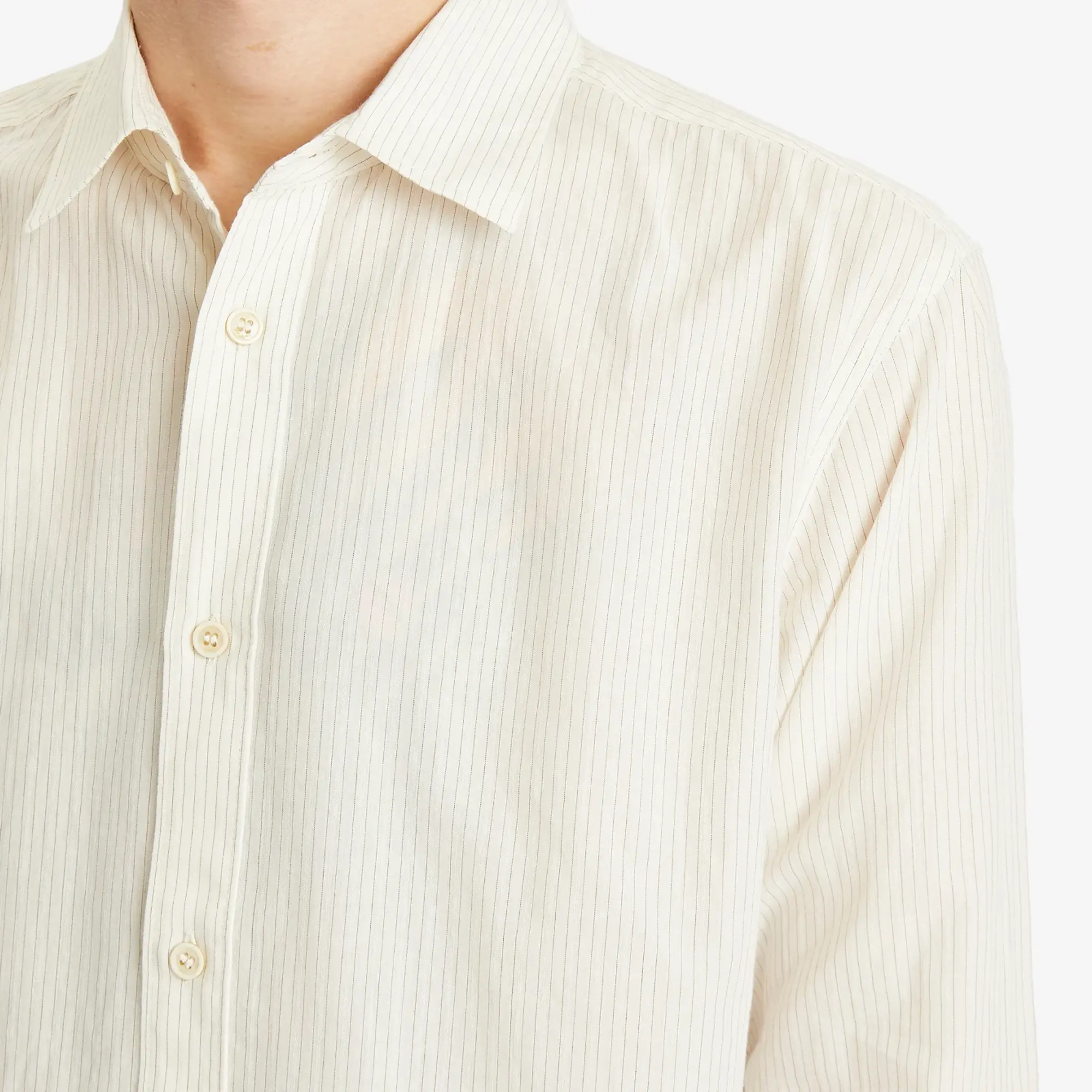 Saint Laurent Men's Stripe Shirt Dobby Stripes
