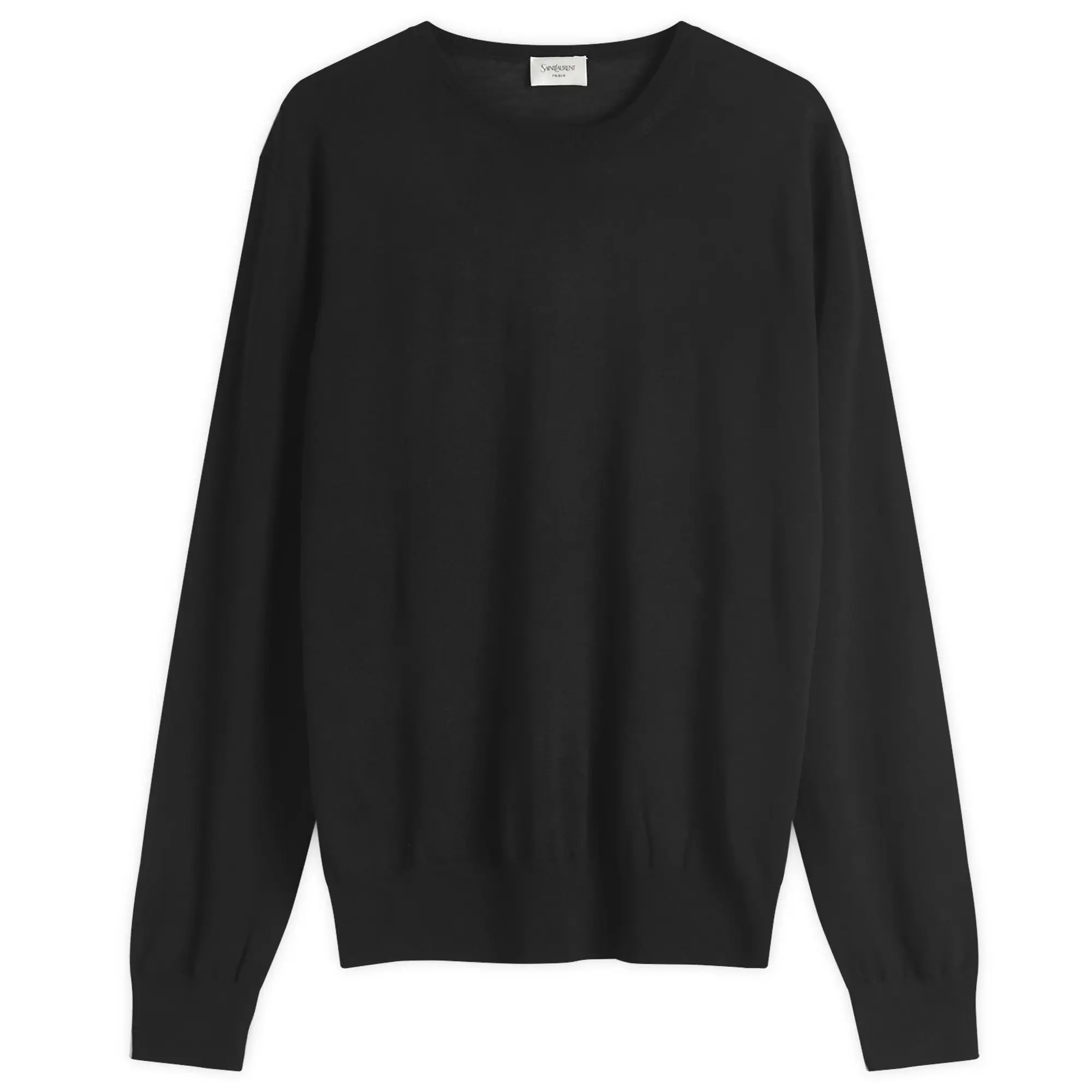 Saint Laurent Men's Fine Merino Crewneck Jumper Noir