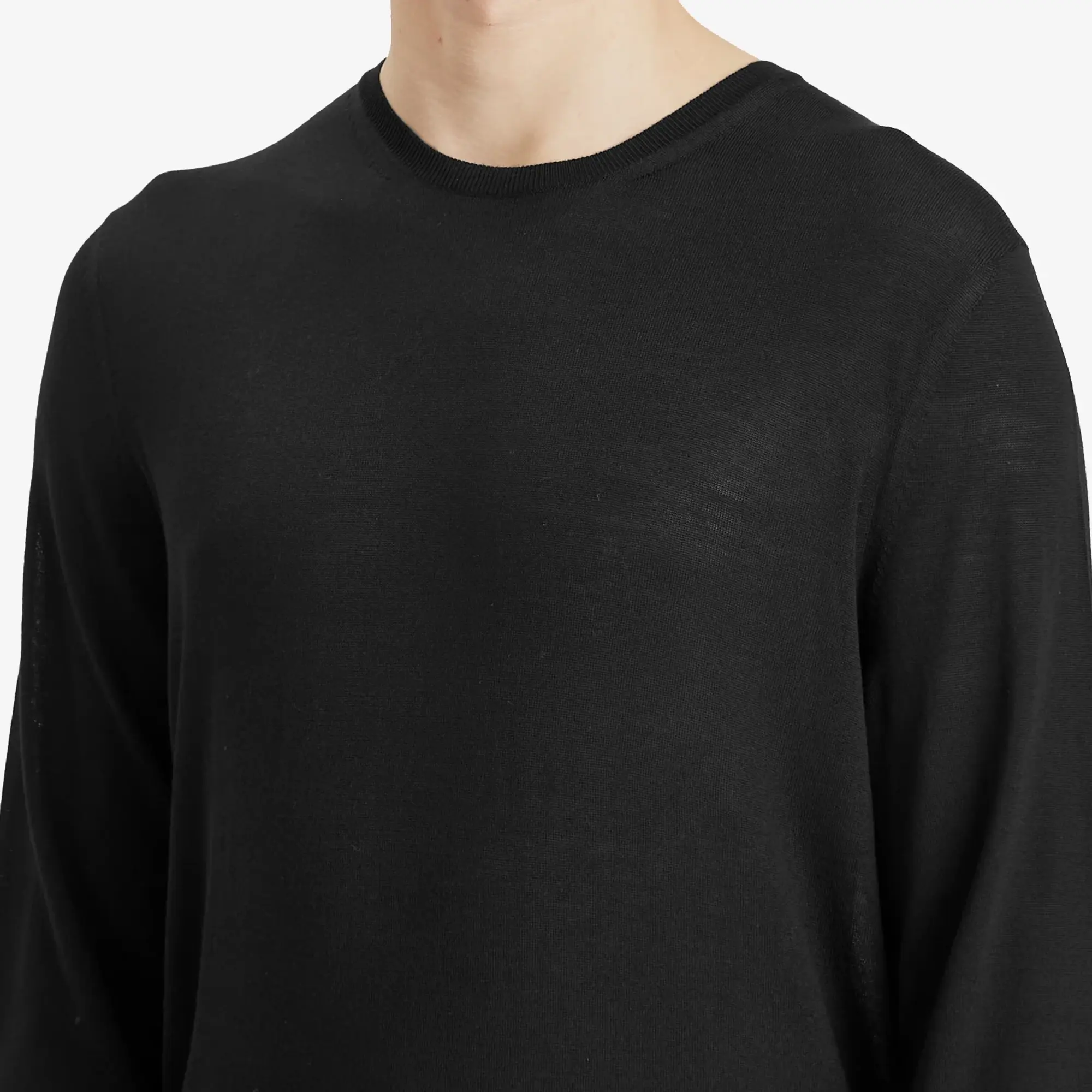 Saint Laurent Men's Fine Merino Crewneck Jumper Noir