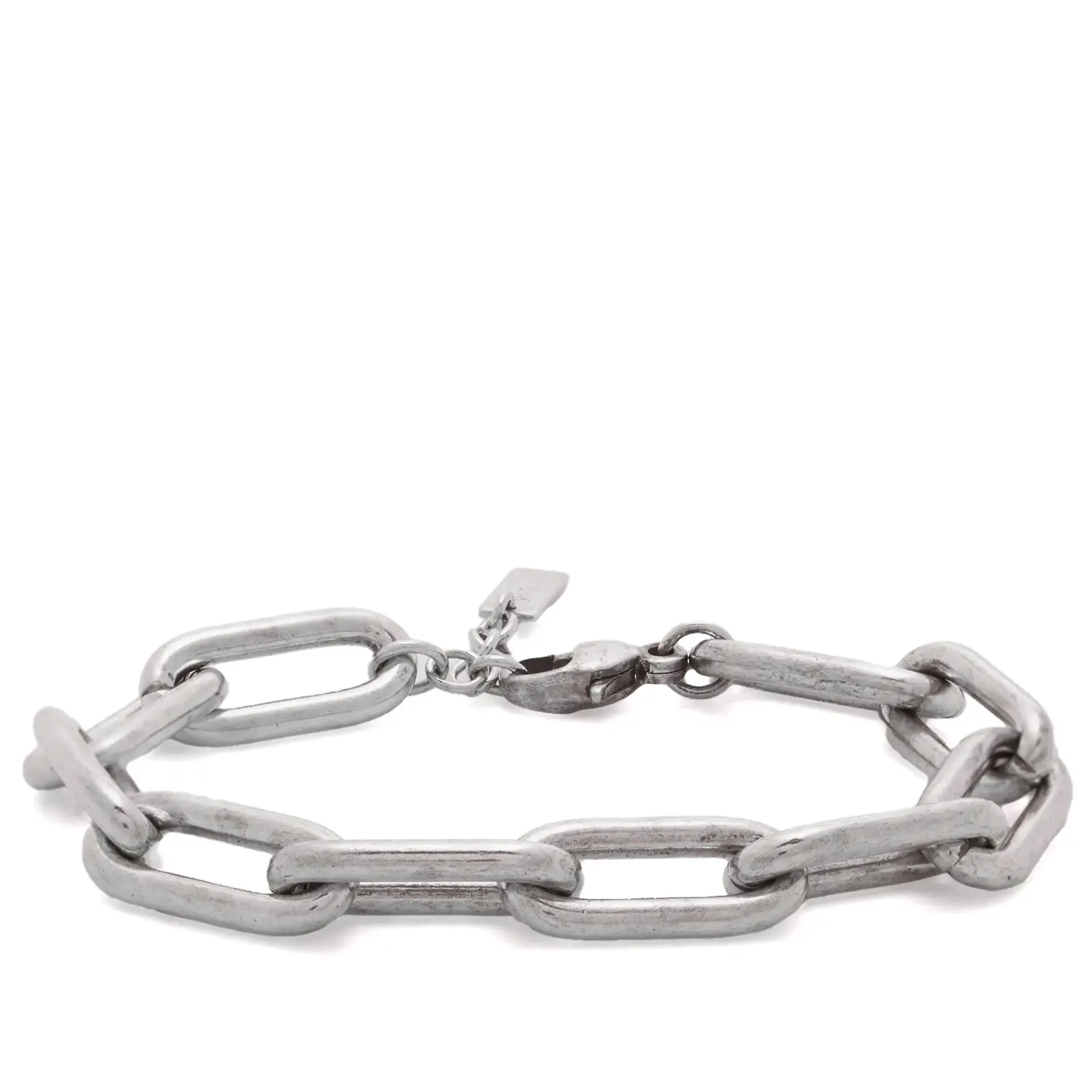 Saint Laurent Men's Silver Loop Chain Bracelet Argent Oxyde Leger