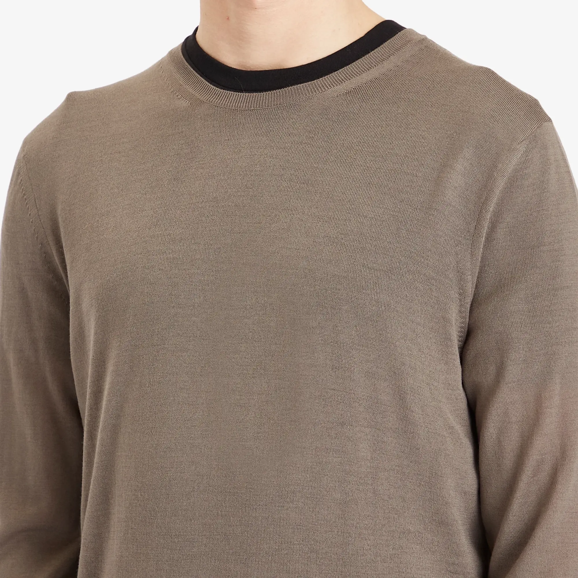 Saint Laurent Men's Fine Merino Crewneck Jumper Gris Taupe