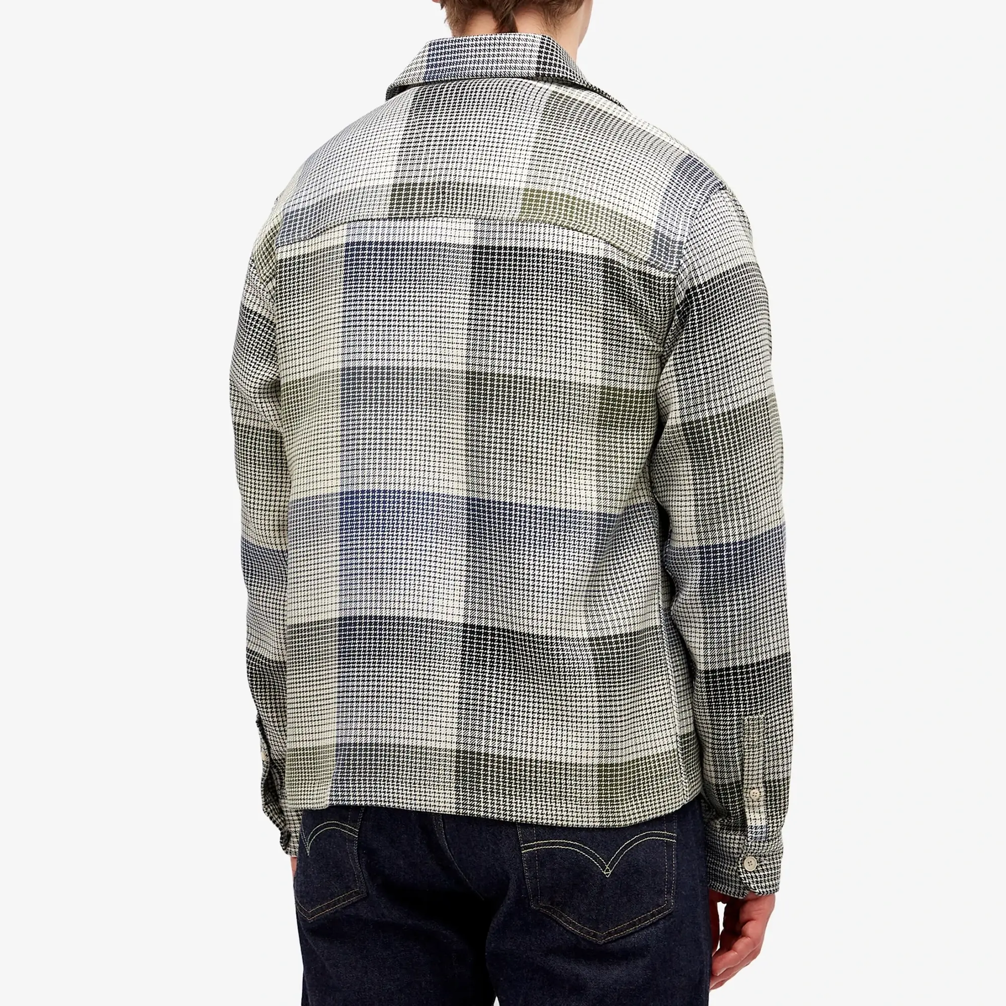 Paul Smith Men's Zip Front Plaid Shirt Brown