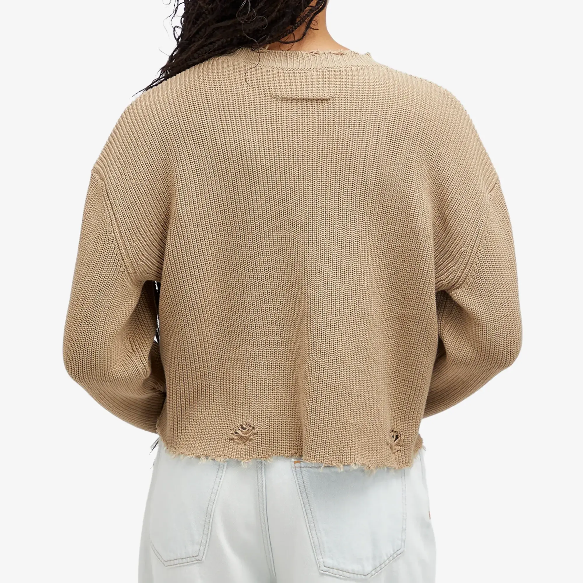MM6 Maison Margiela Women's Knitted Crewneck Jumper Beige