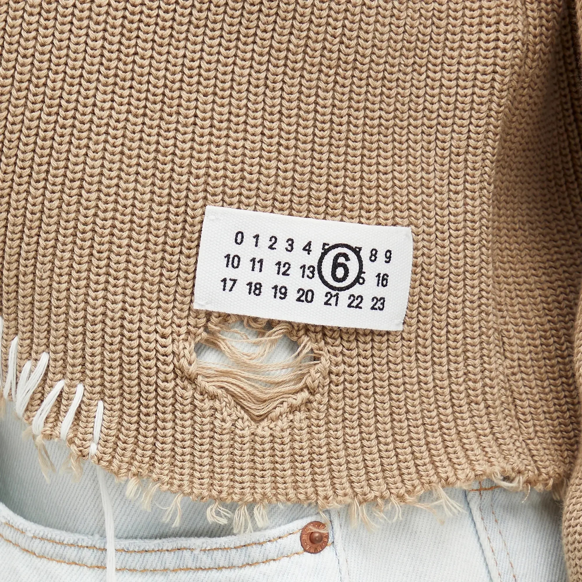 MM6 Maison Margiela Women's Knitted Crewneck Jumper Beige