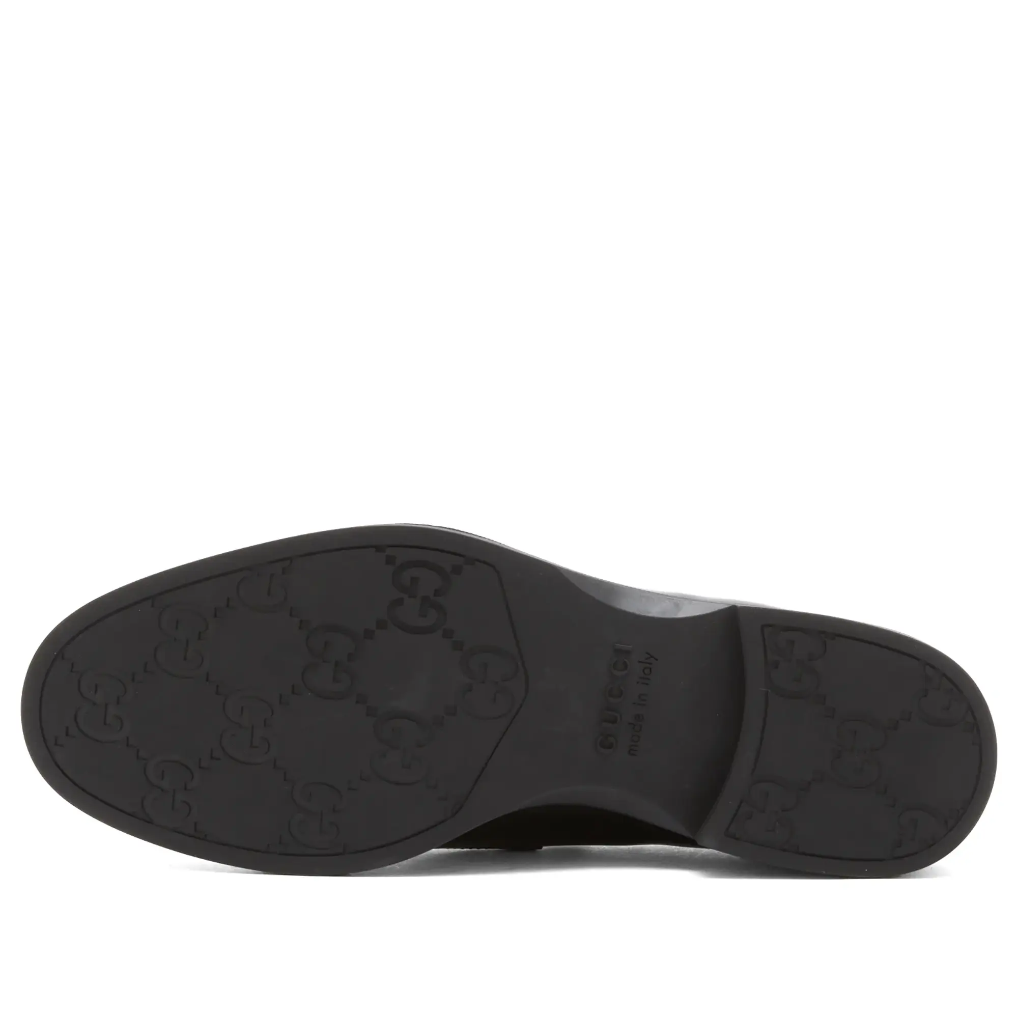 Gucci Men's Rubber Sole Tempe Horsebit Leather Loafer Black