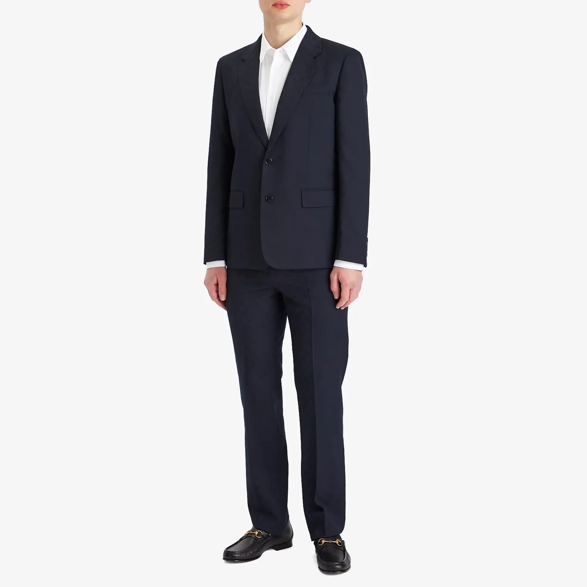 Gucci Men's GG Wool Jacquard Suit Ink