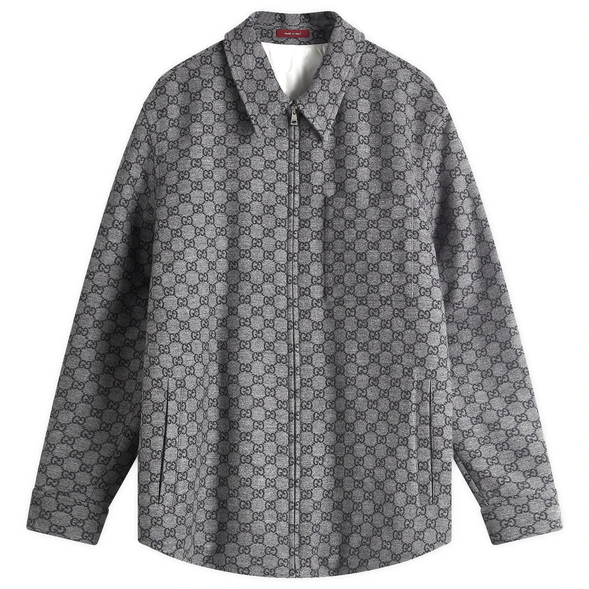 Gucci Men's GG Flannel Overshirt Grey/Dark Grey