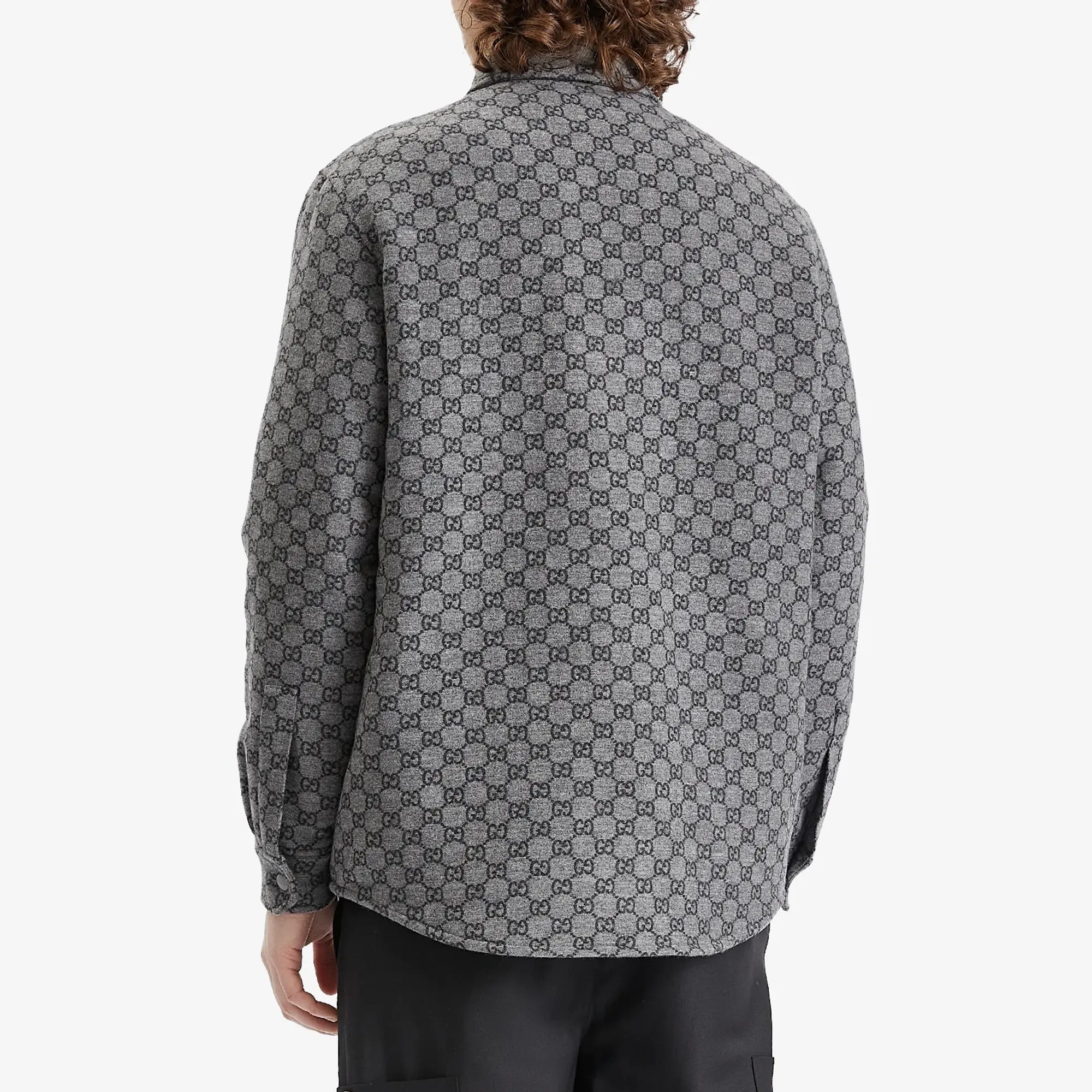 Gucci Men's GG Flannel Overshirt Grey/Dark Grey