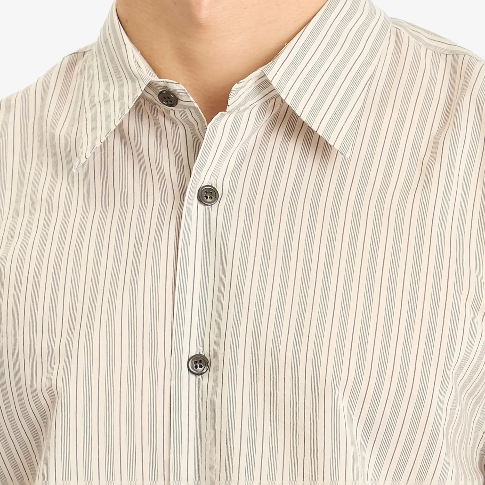 Dries Van Noten Men's Croom Stripe Long Sleeve Shirt Light Grey