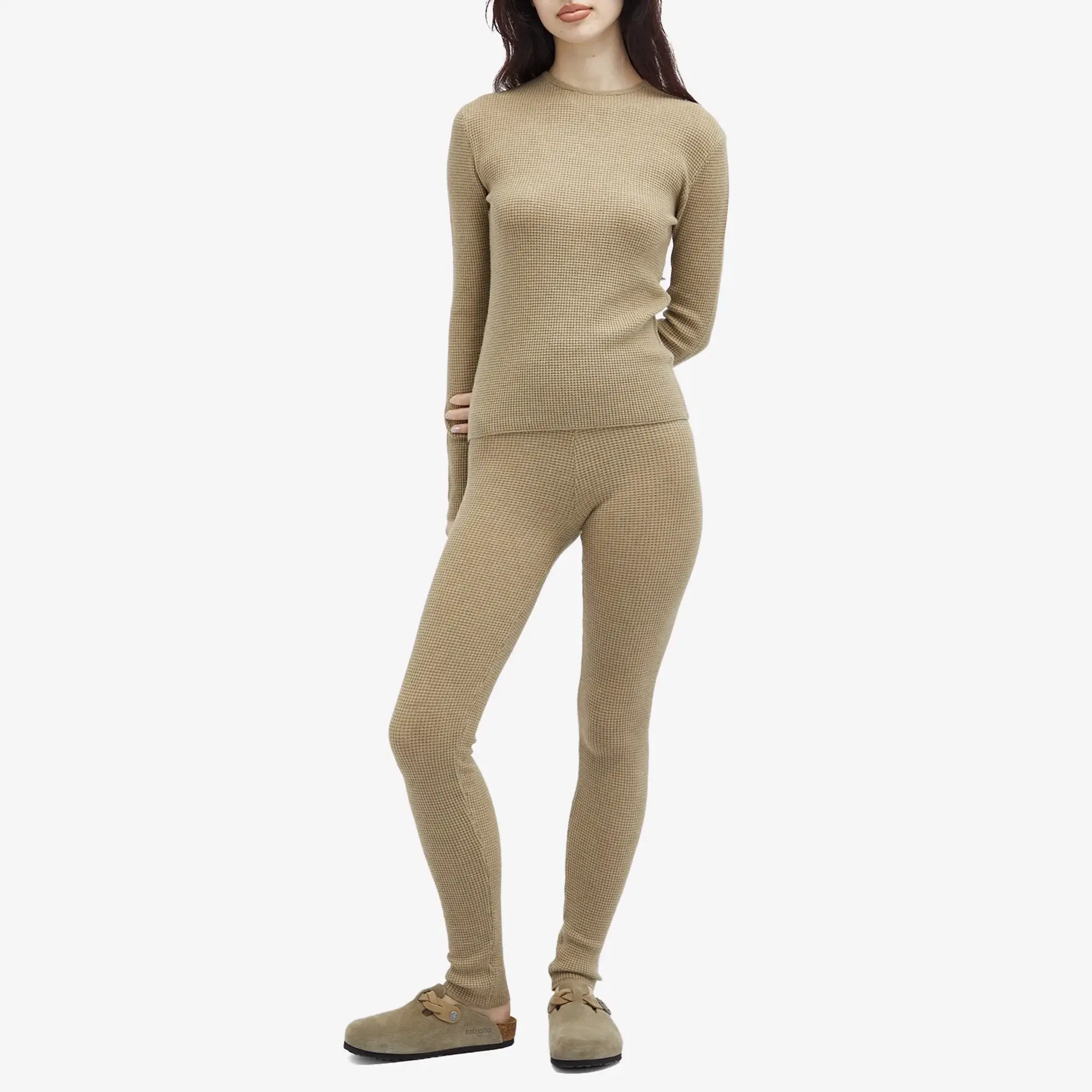 Fear of God ESSENTIALS Women's Waffle Long Sleeve Top Desert Sand