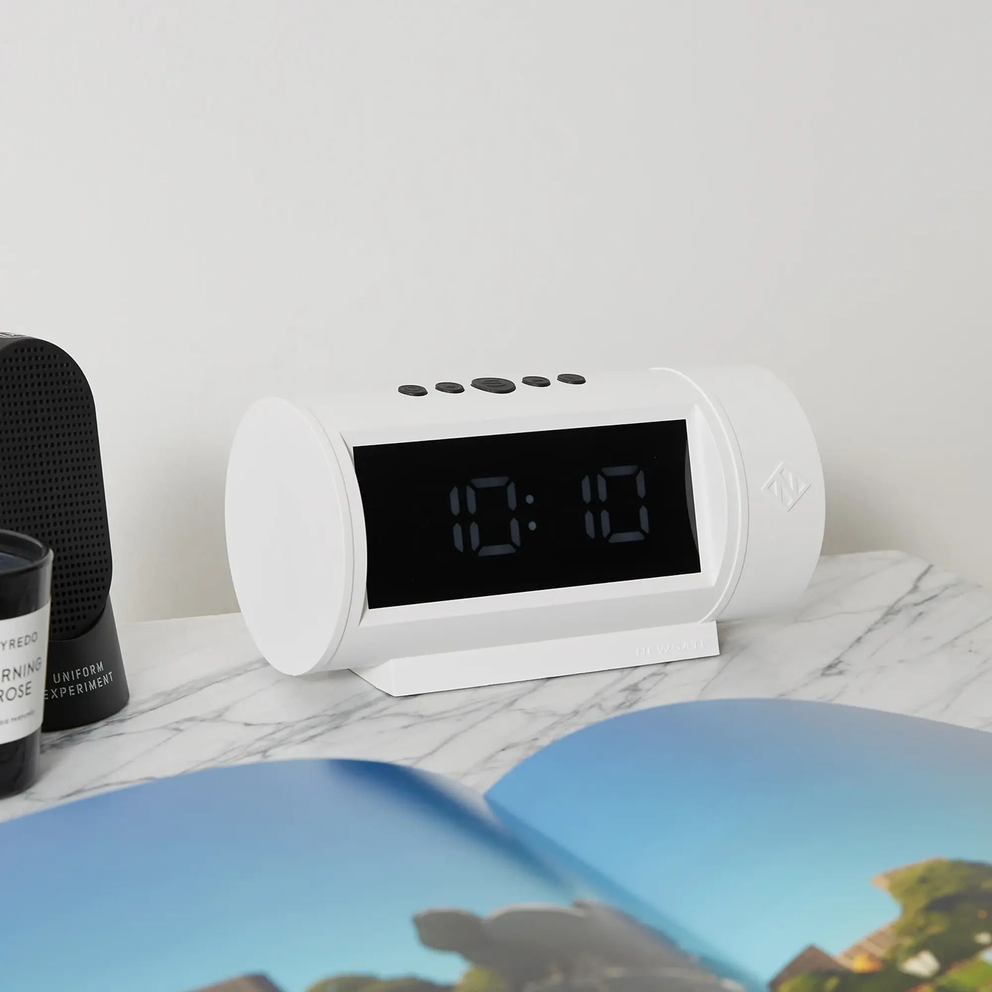 Newgate Clocks Pil LED Alarm Clock White