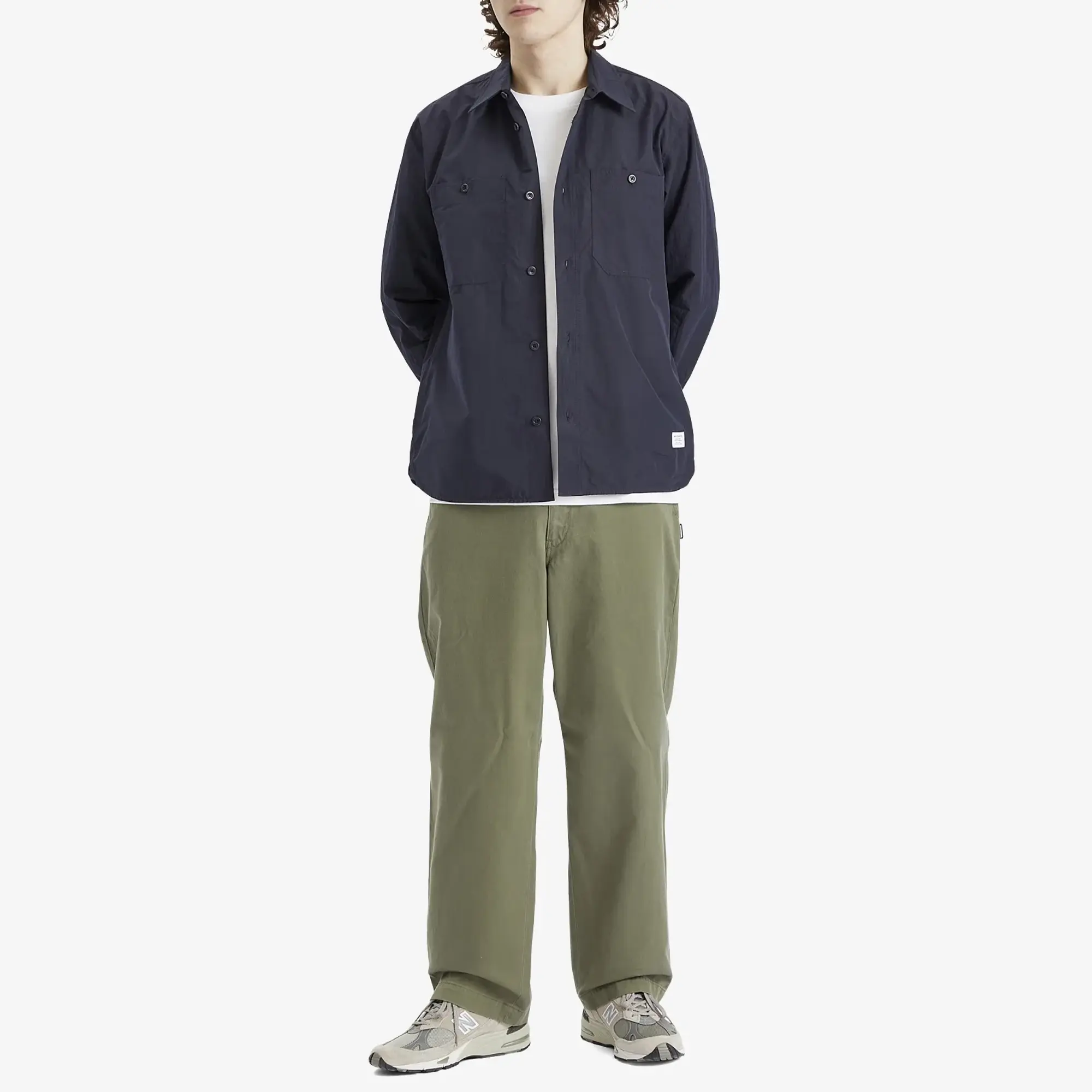Norse Projects Men's Silas Tech Poplin Shirt 2.0 Dark Navy