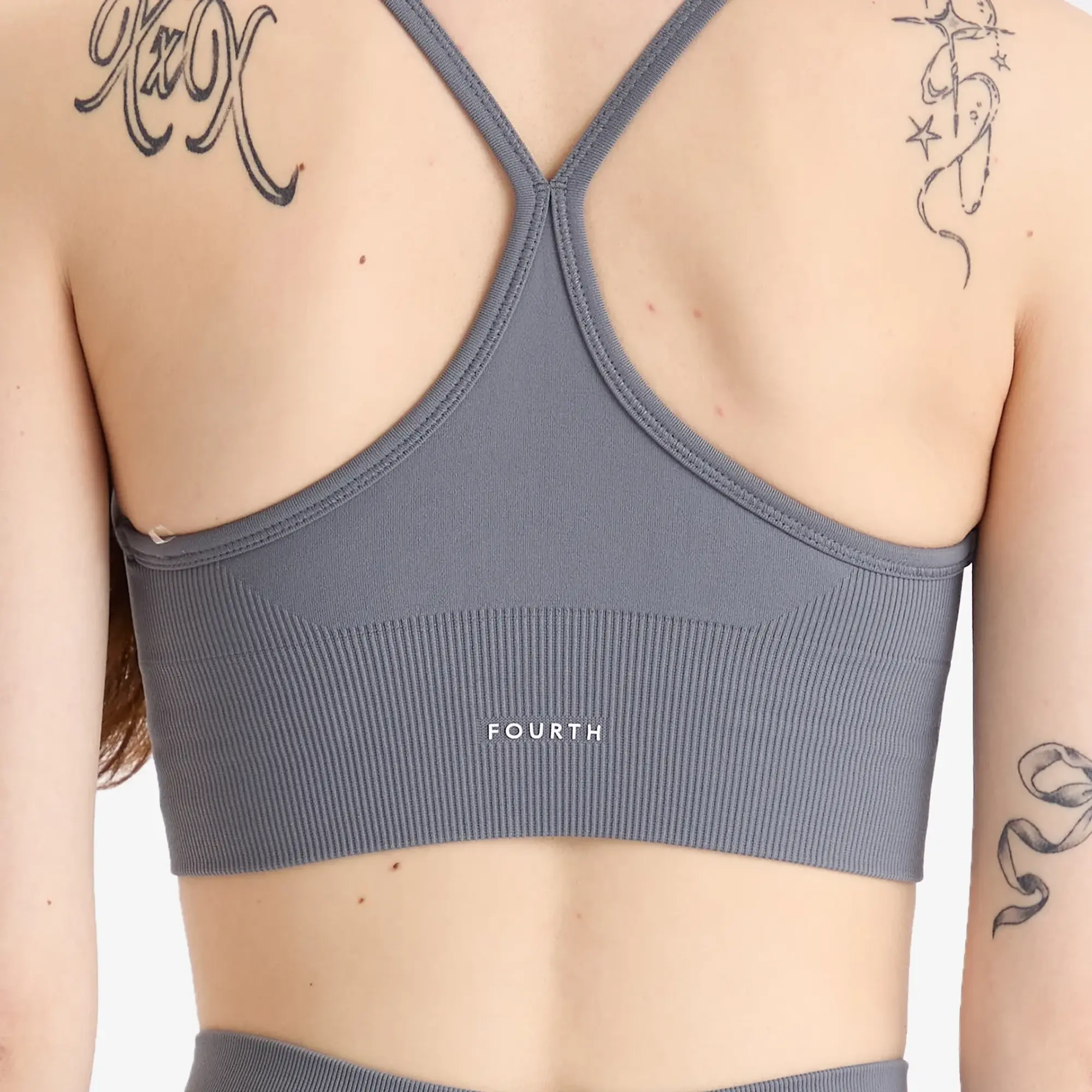 4th & Reckless Women's Jenna Racer Back Sports Bra Grey