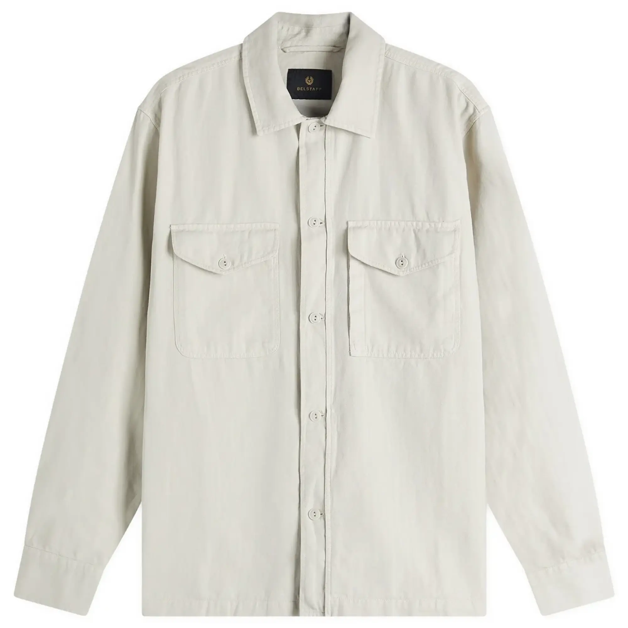 Belstaff Men's Garment Dyed Herringbone Overshirt Stone Beige