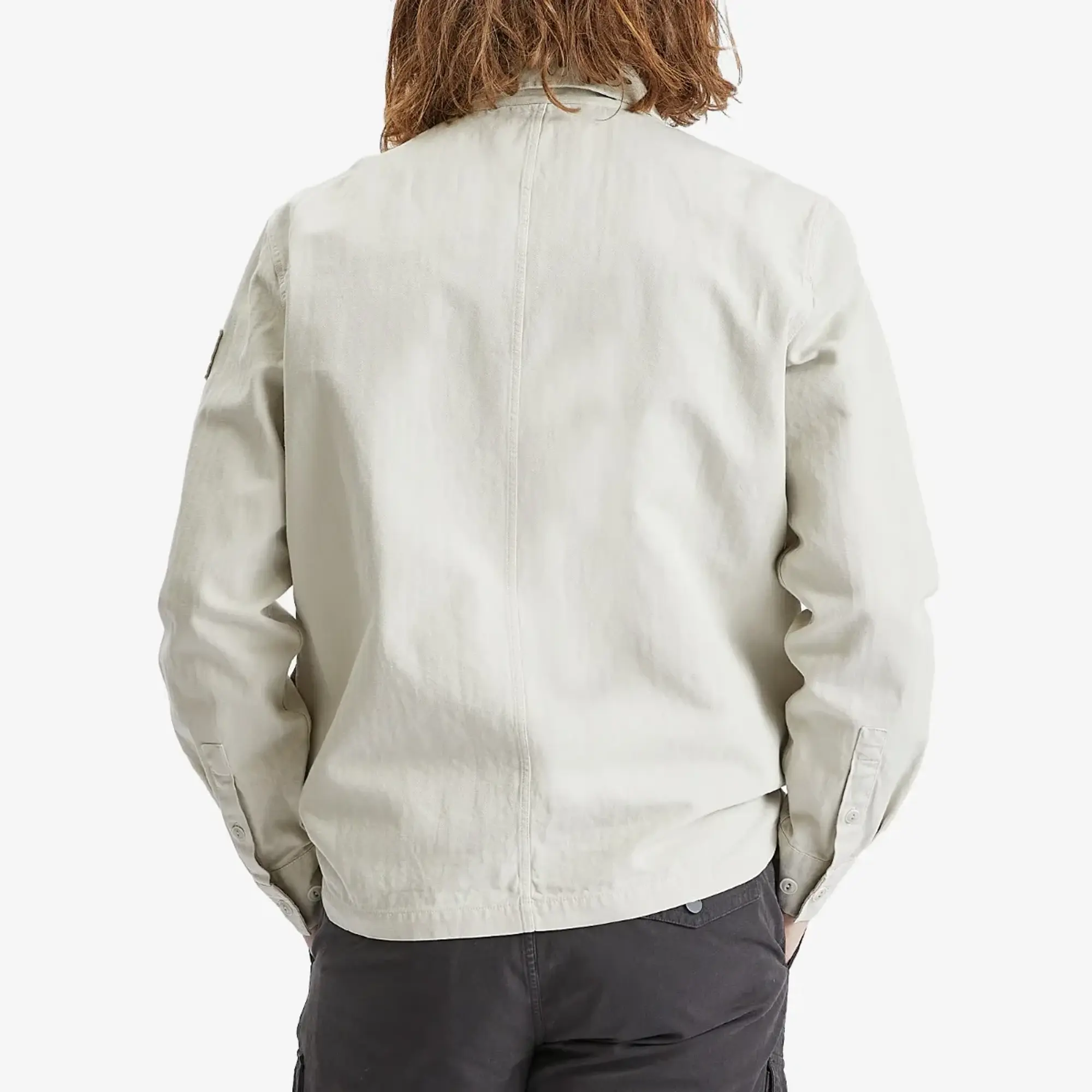 Belstaff Men's Garment Dyed Herringbone Overshirt Stone Beige