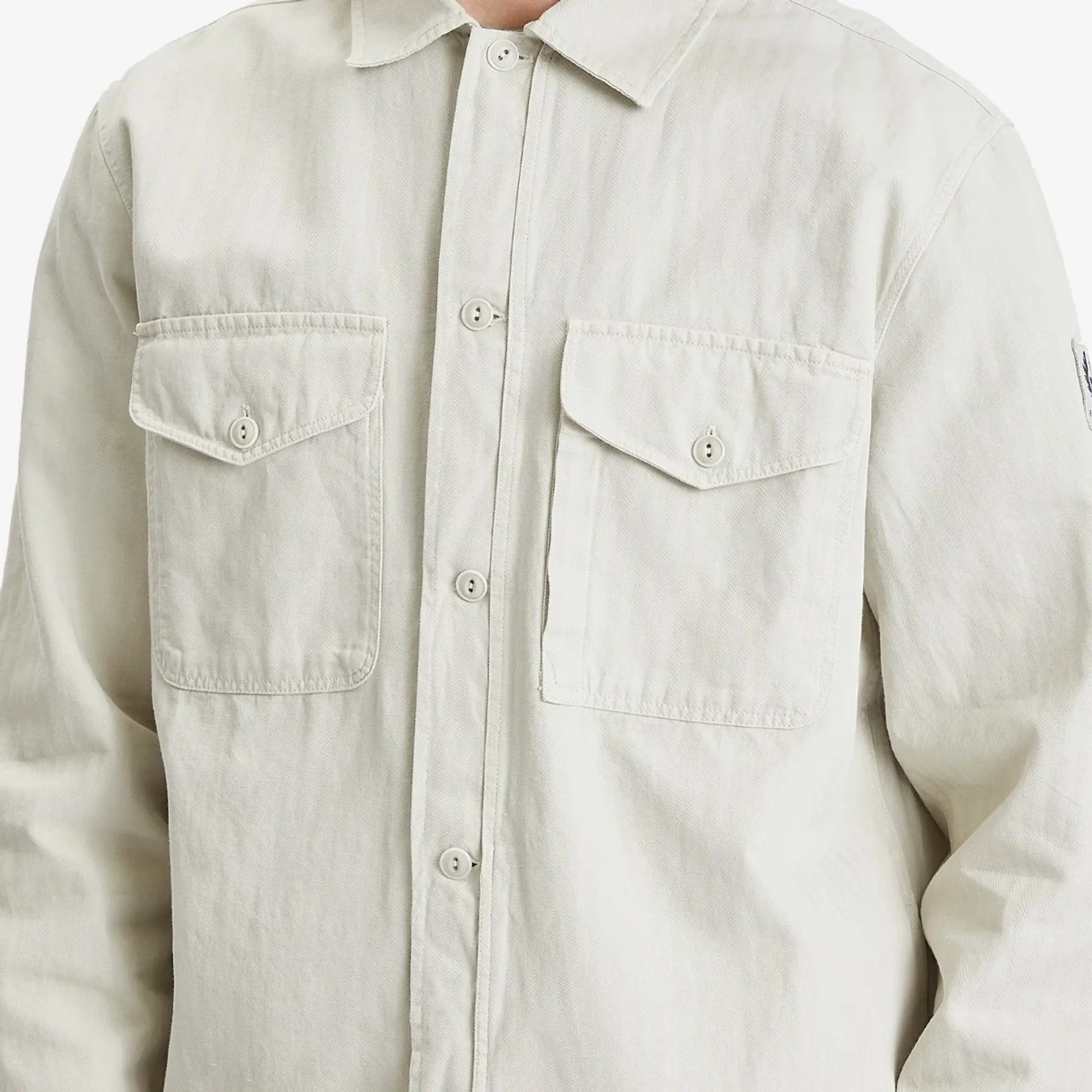 Belstaff Men's Garment Dyed Herringbone Overshirt Stone Beige
