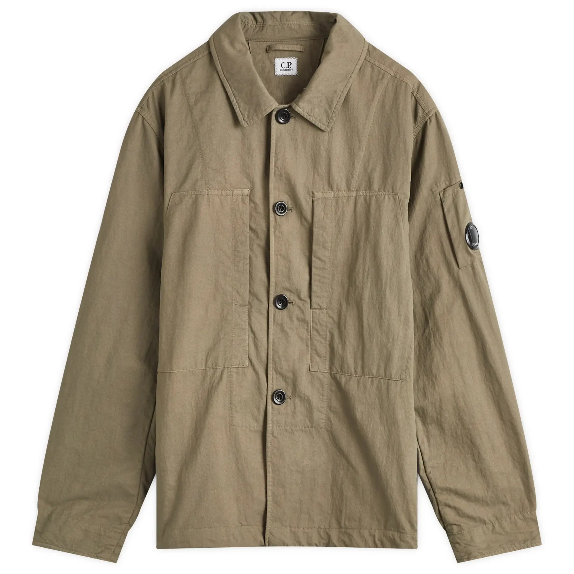 C.P. Company Men's Diagonal Flatt Nylon Overshirt Walnut