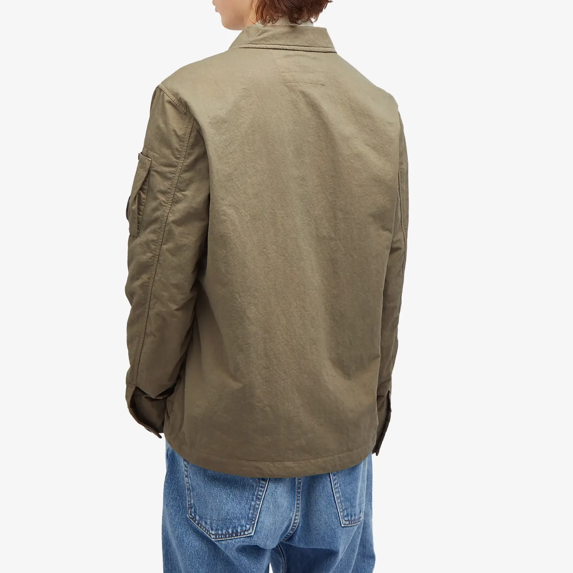 C.P. Company Men's Diagonal Flatt Nylon Overshirt Walnut