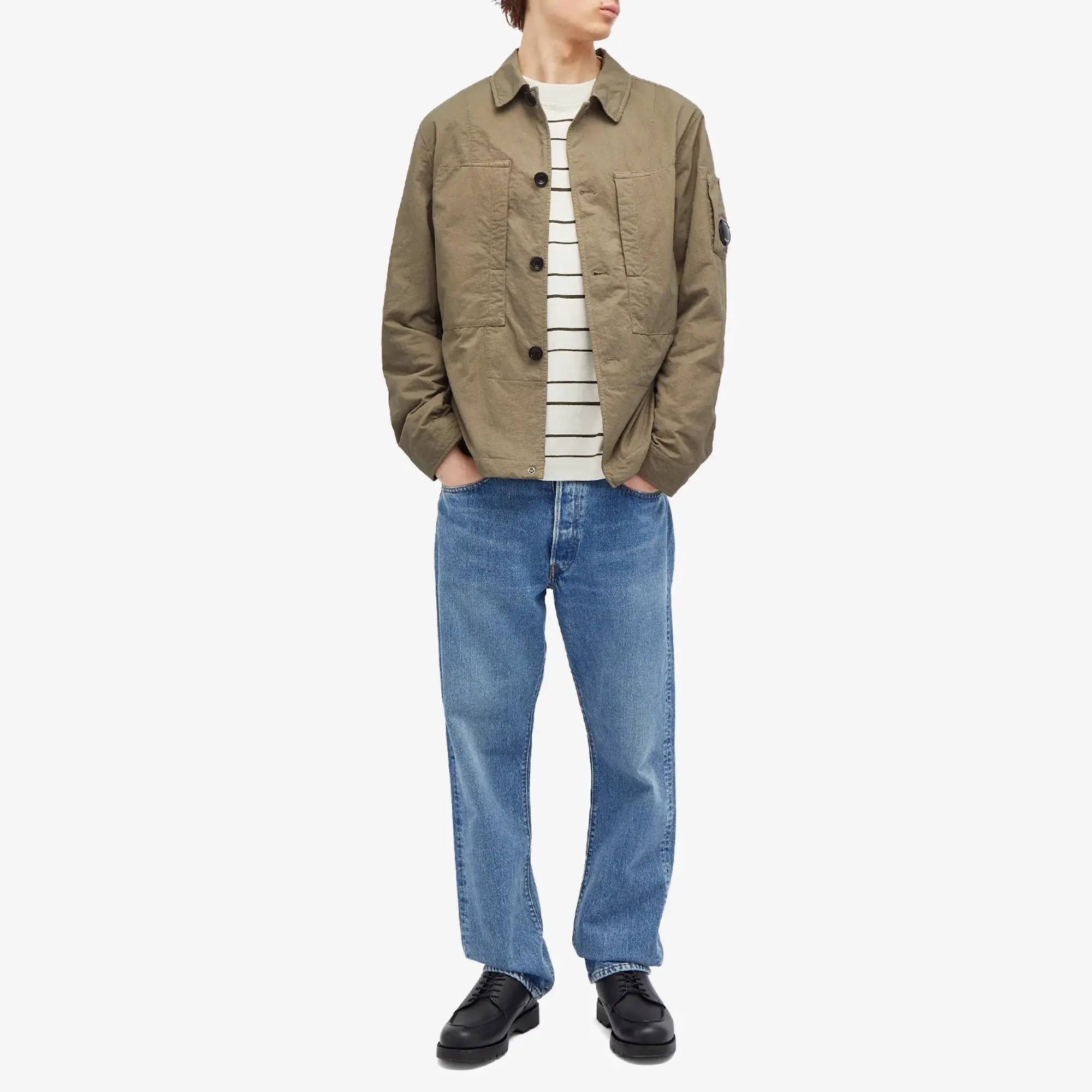 C.P. Company Men's Diagonal Flatt Nylon Overshirt Walnut