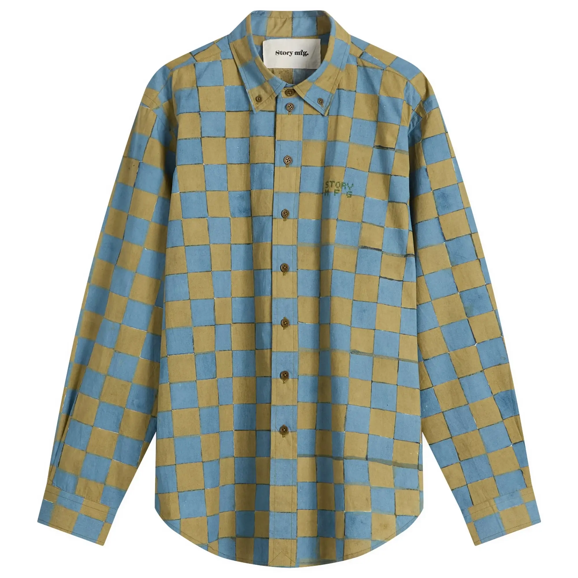 Story mfg. Women's Office Shirt Evergreen Checker