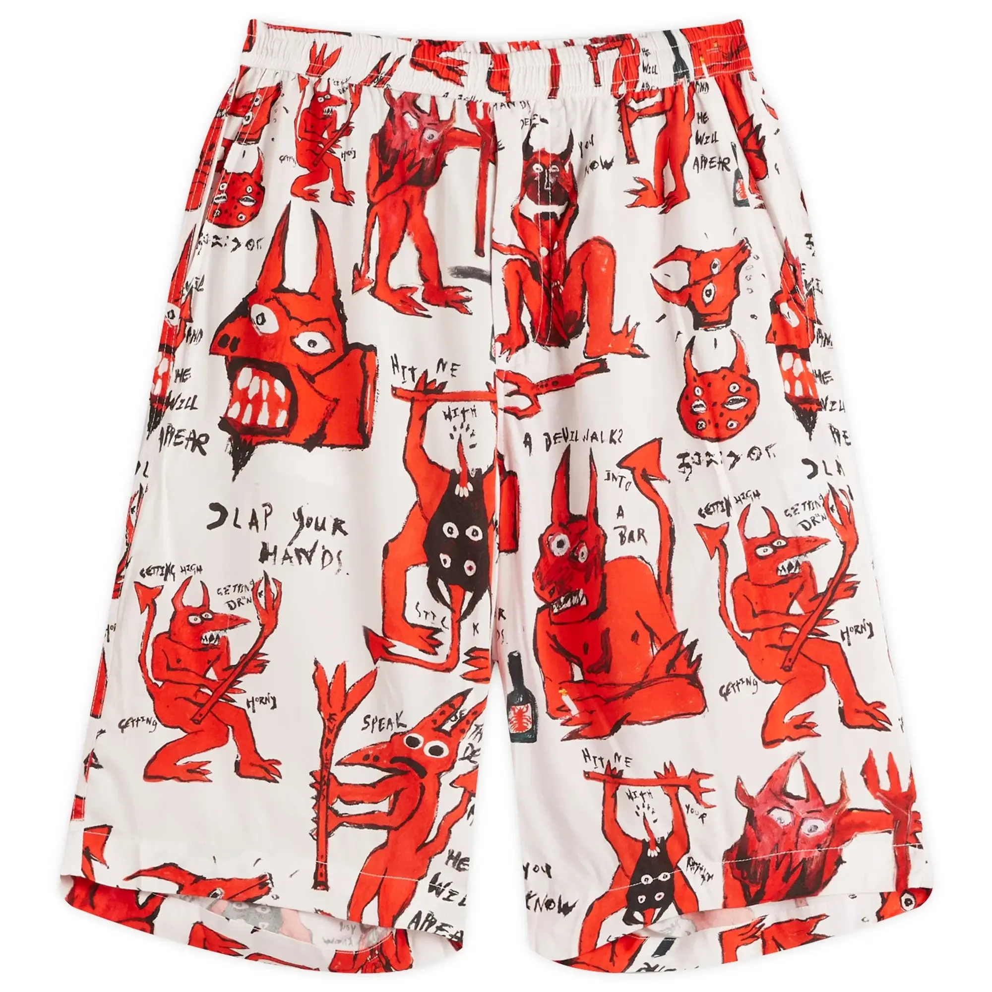 Endless Joy Men's Devil Shorts White