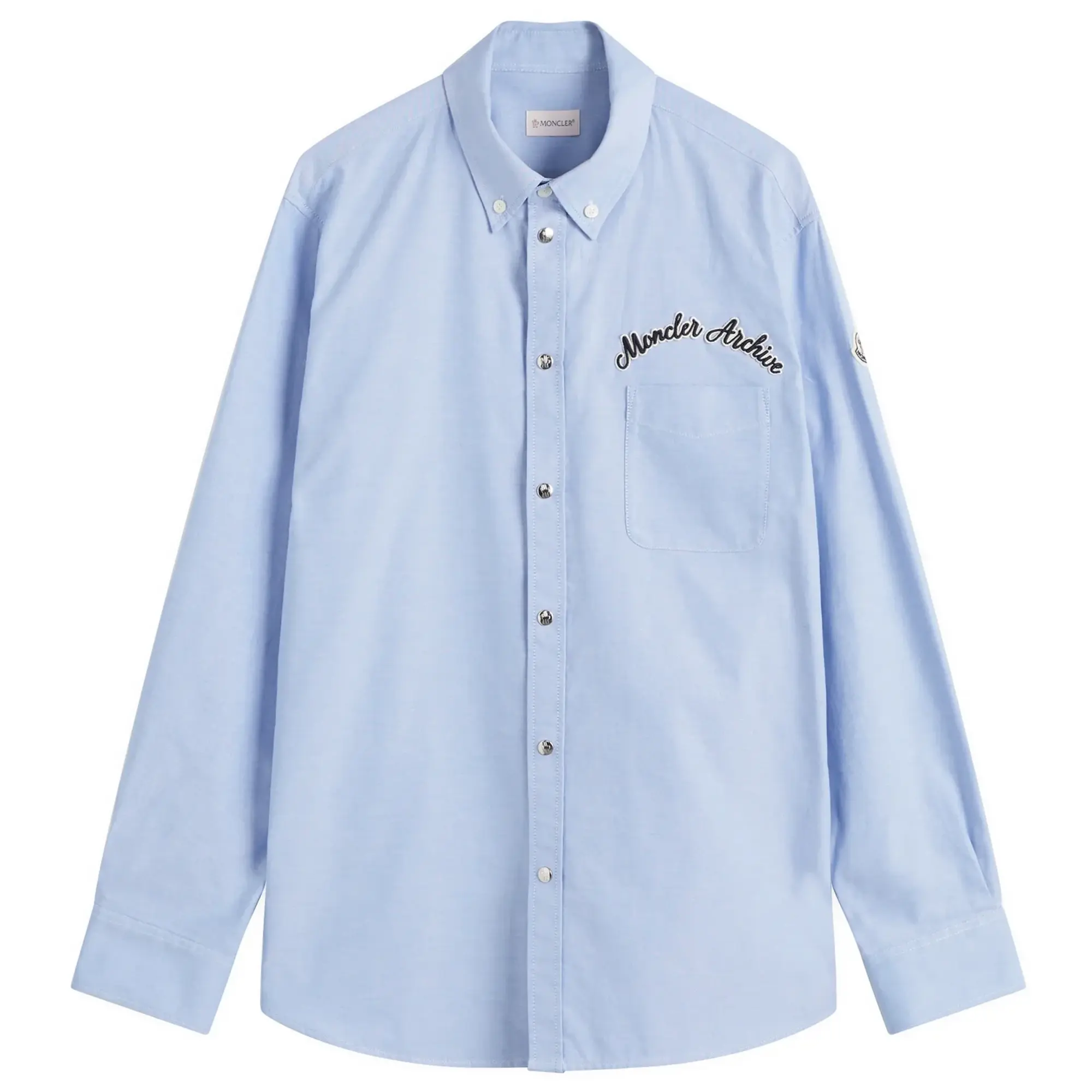 Moncler Men's Oxford De Coton Shirt Blue