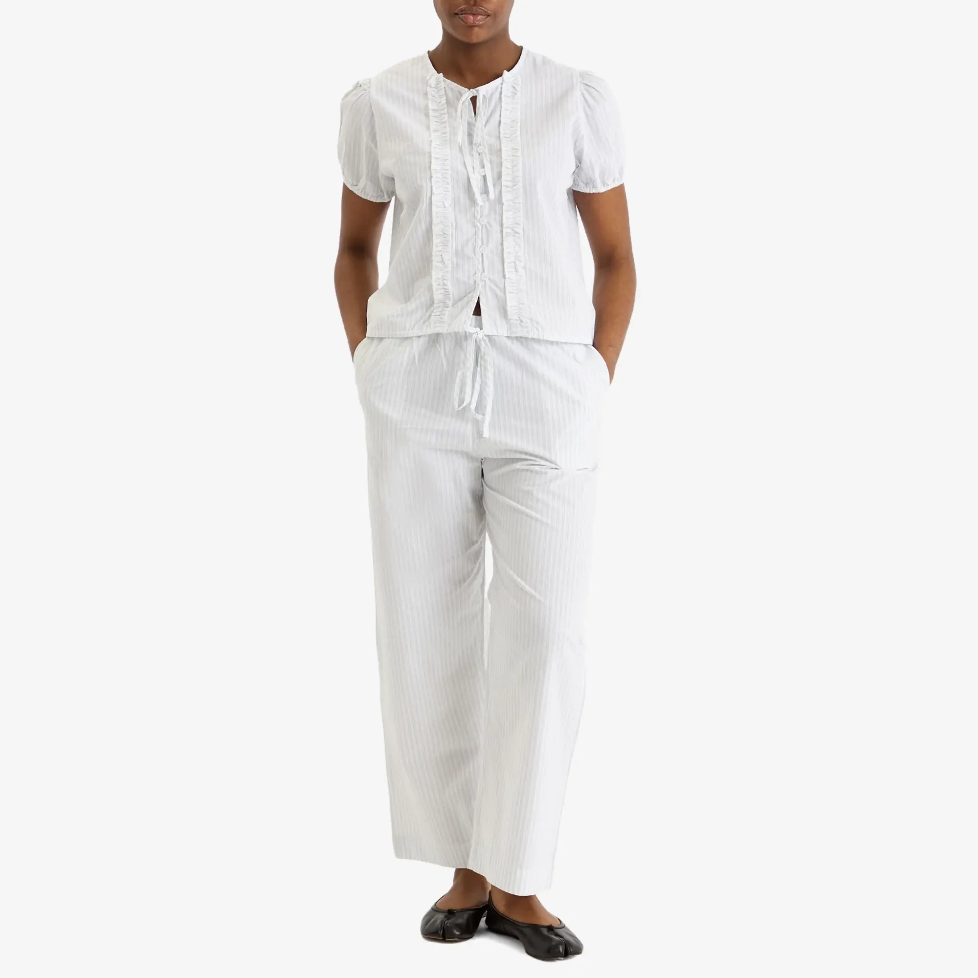 Deiji Studios Women's Ease Trouser Sage Stripe