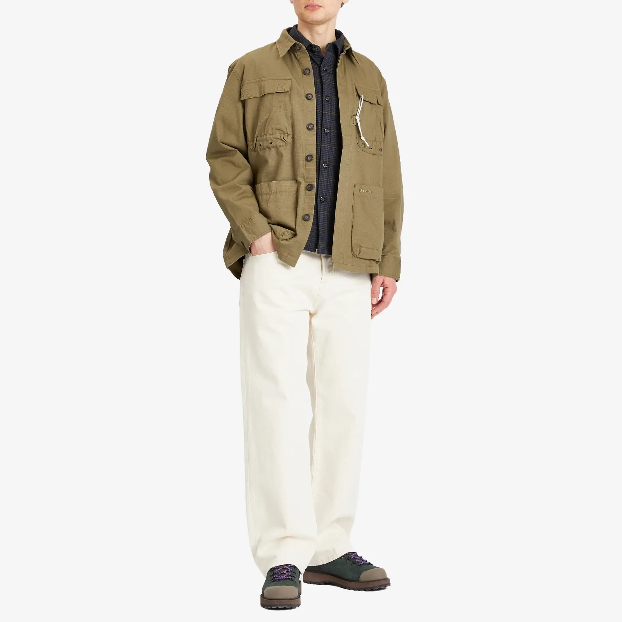 Barbour Men's Heritage+ Westmorland Ripstop Overshirt Burnt Olive