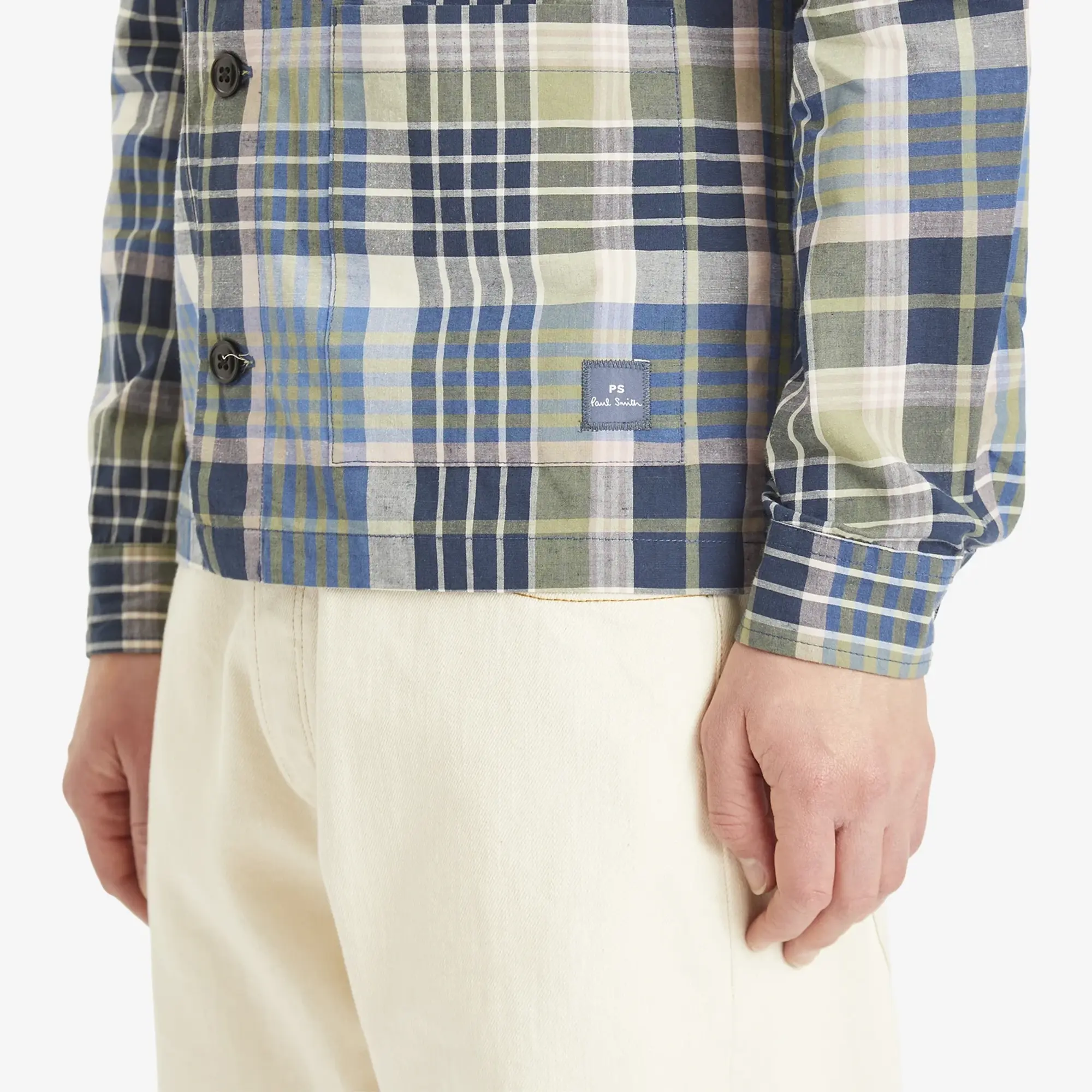 Paul Smith Men's Madras Check Overshirt Blue