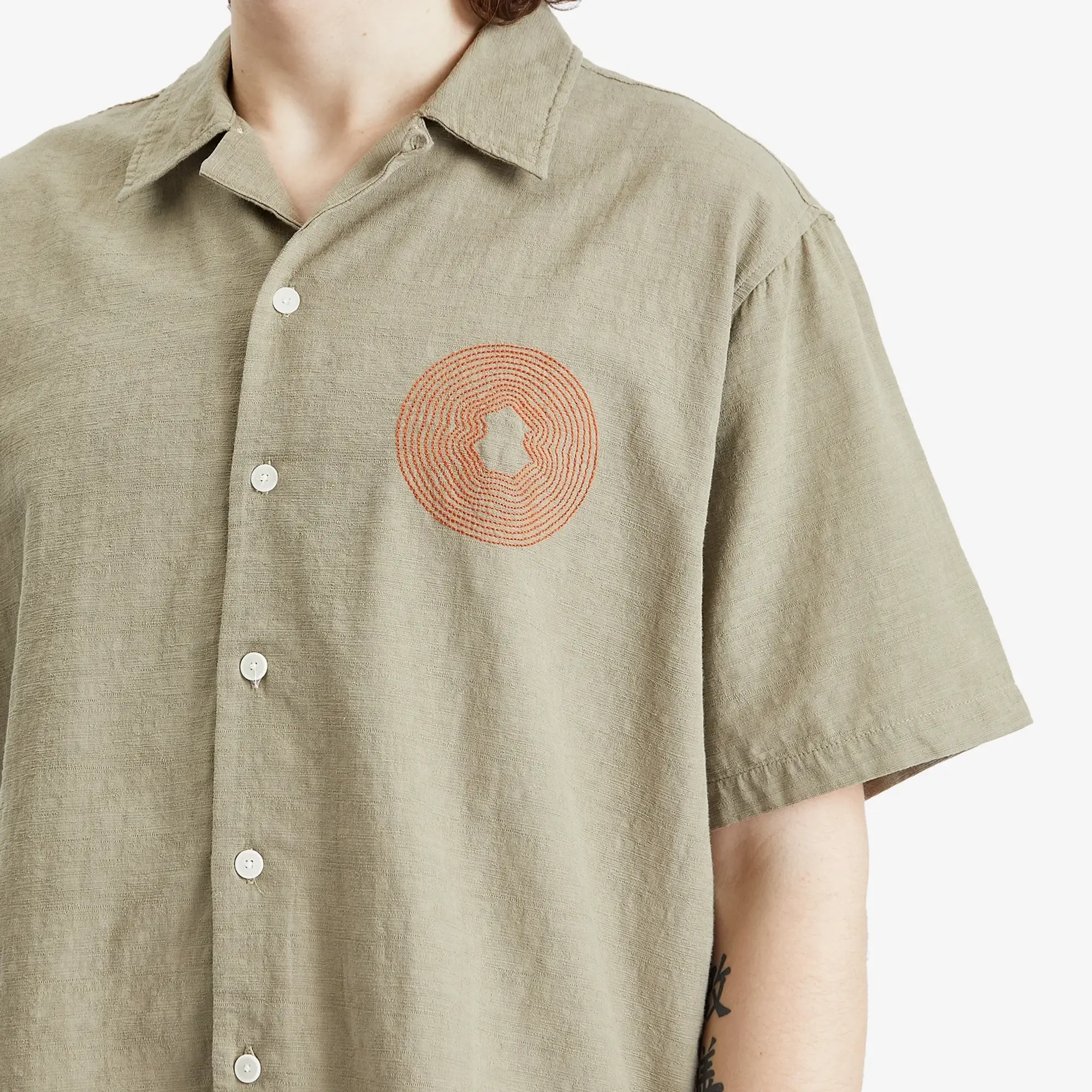 Folk Men's Soft Collar Short Sleeve Shirt Sage