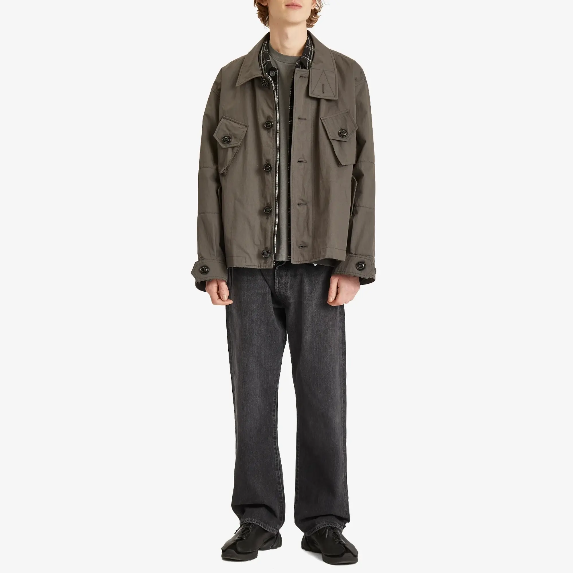 Our Legacy Men's Nylon Service Jacket Old Steel Excursion Nylon