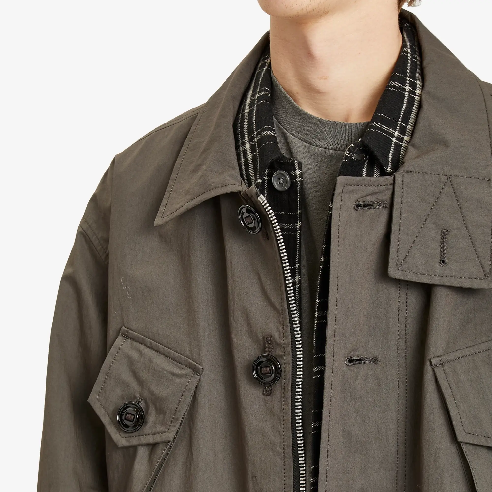 Our Legacy Men's Nylon Service Jacket Old Steel Excursion Nylon