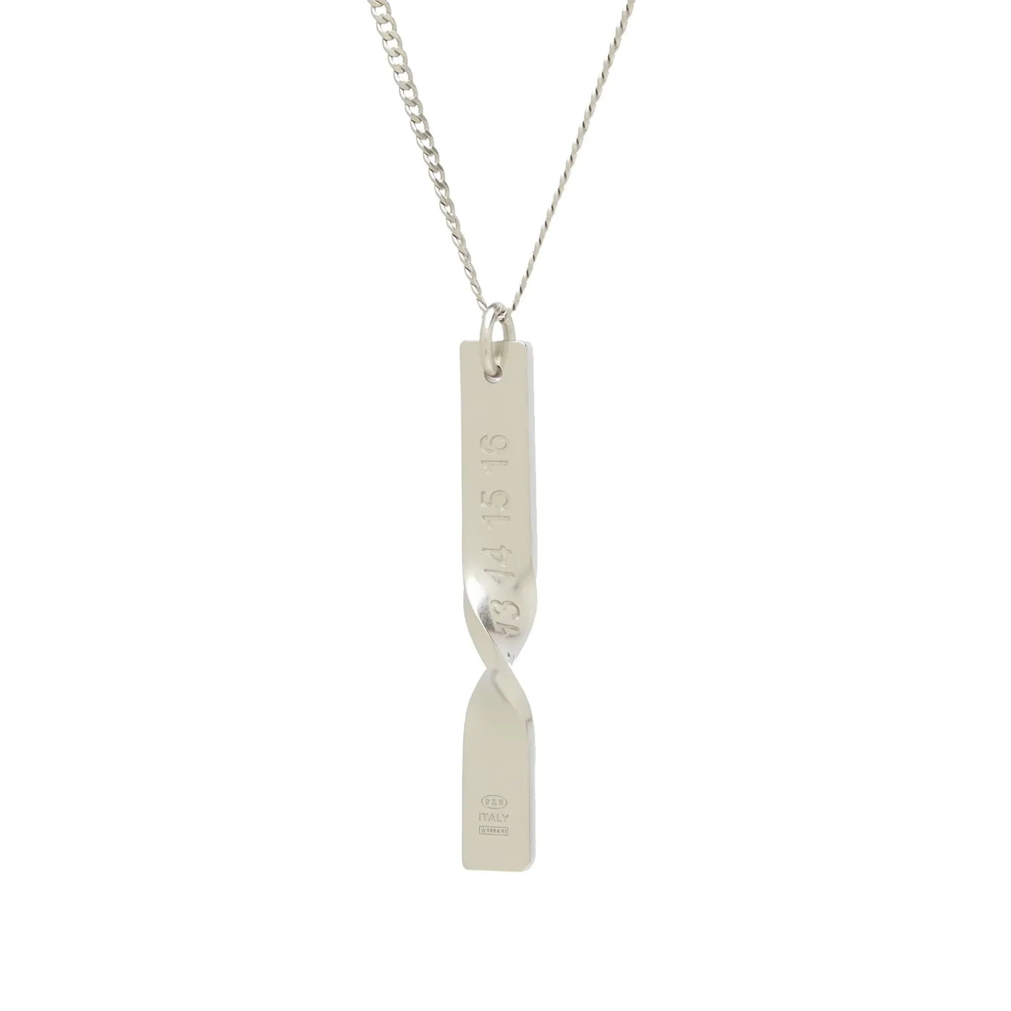 Maison Margiela Men's Twisted Number Logo Bar Necklace Palladio