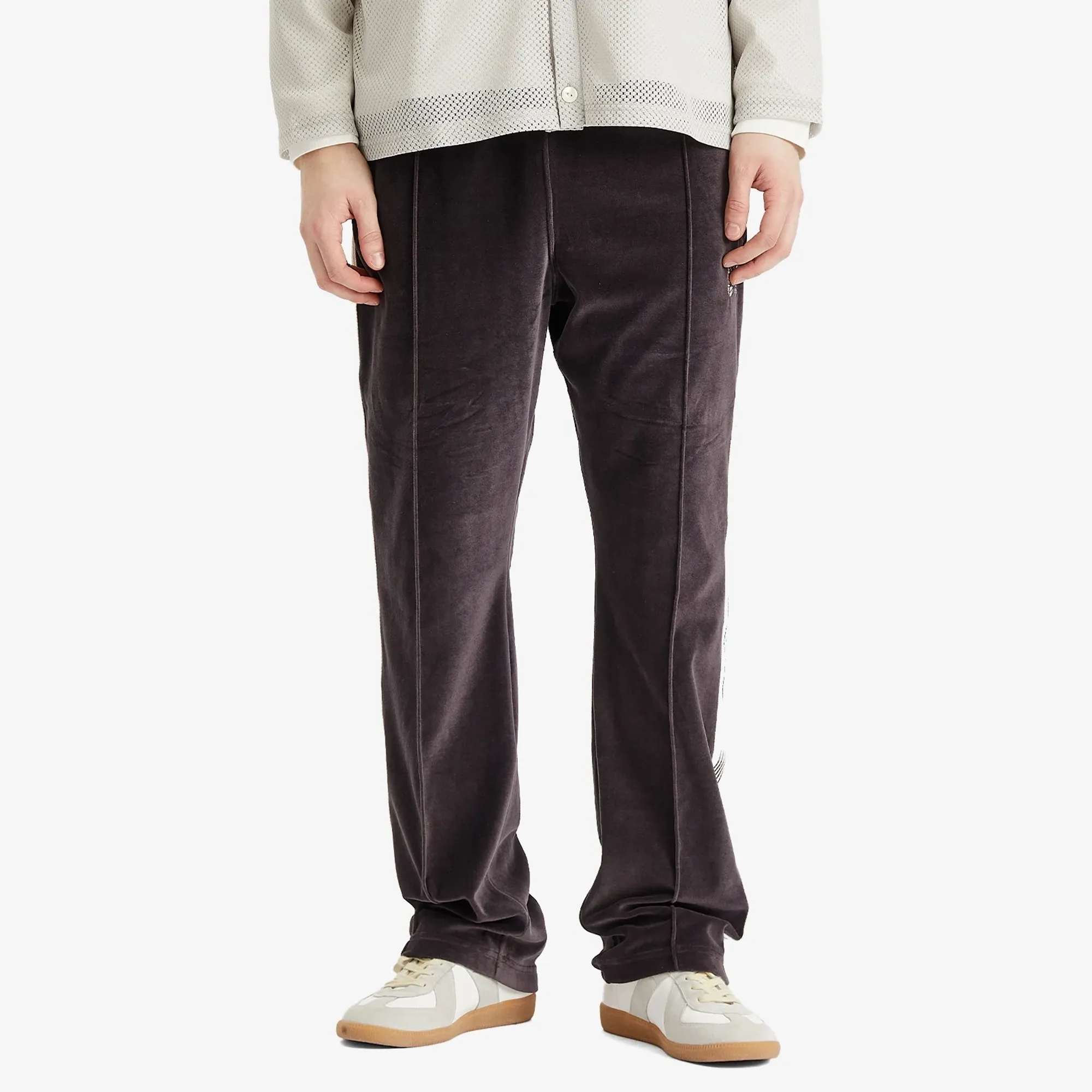 Needles Men's Velour Track Pant Charcoal | QV321-B | FOOTY.COM