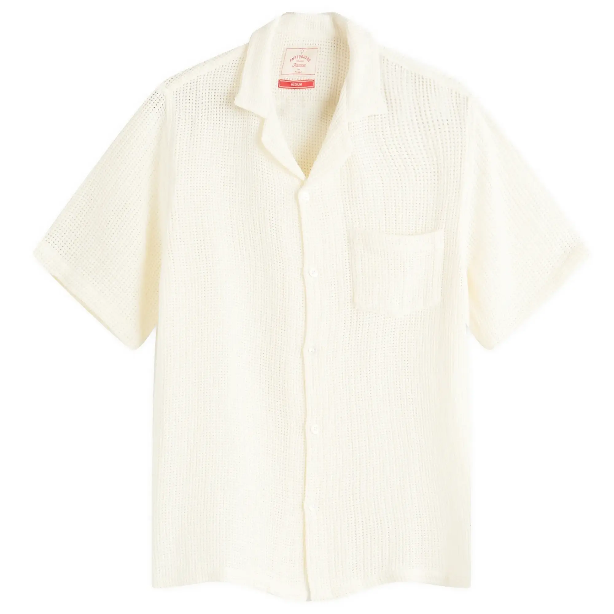 Portuguese Flannel Men's Salva Mesh Vacation Shirt White