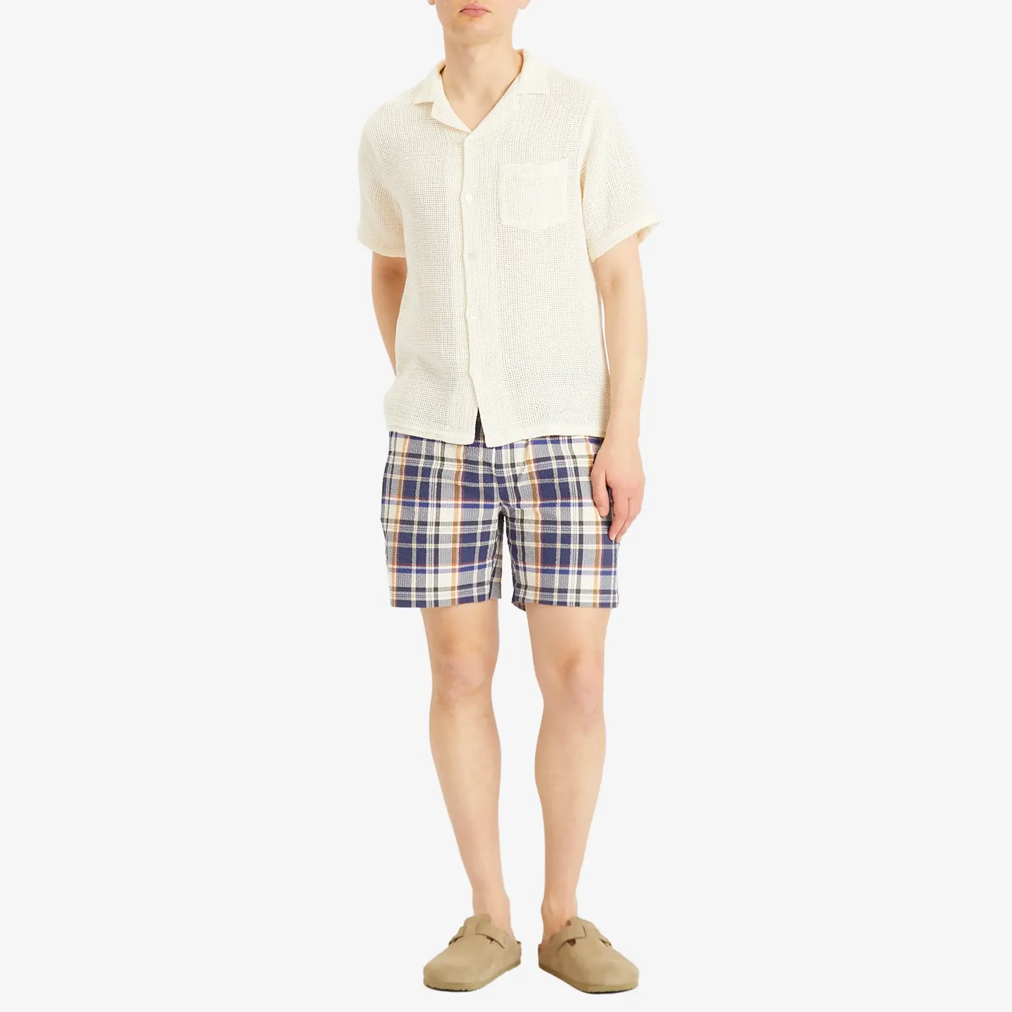 Portuguese Flannel Men's Salva Mesh Vacation Shirt White