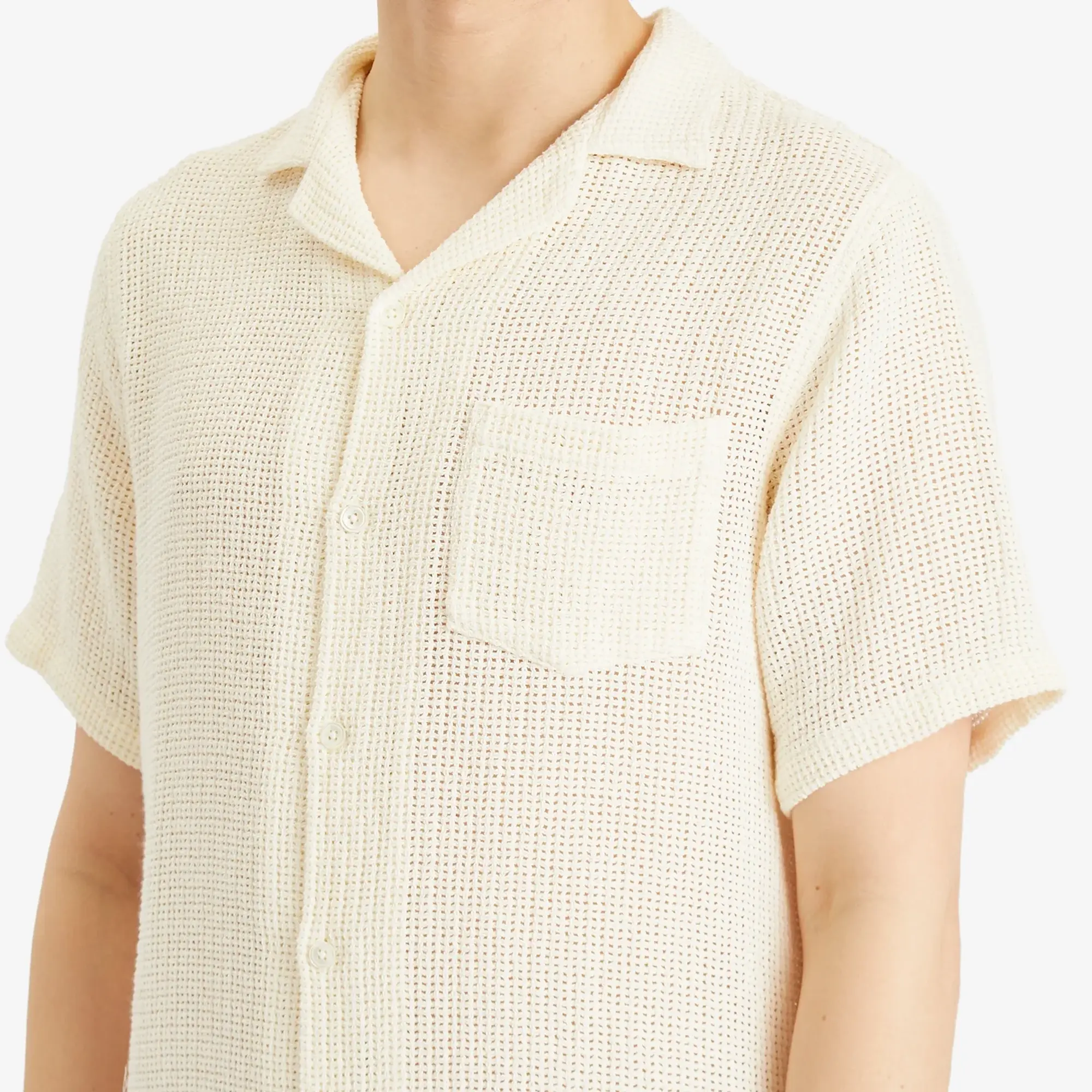 Portuguese Flannel Men's Salva Mesh Vacation Shirt White