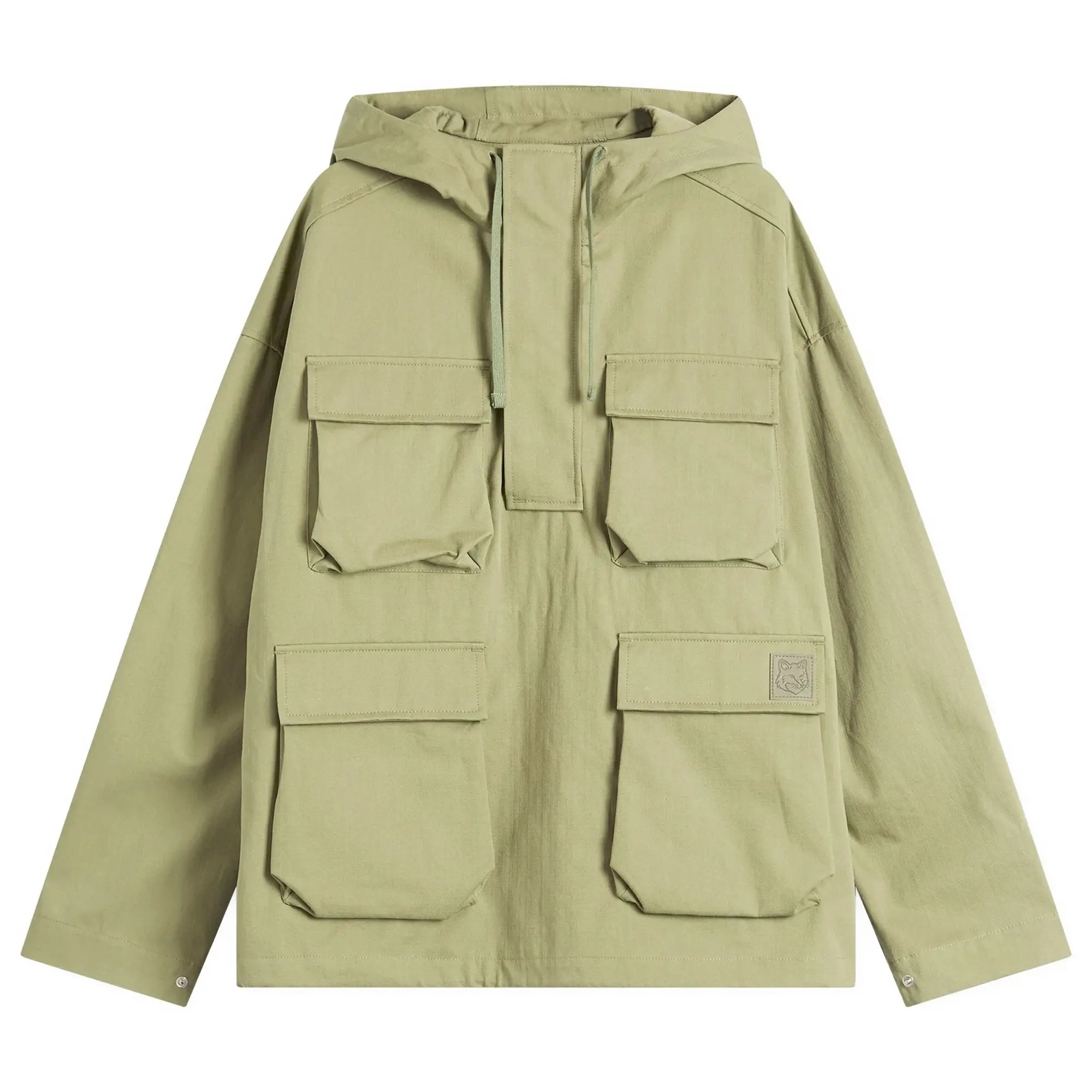 Maison Kitsune Hooded Popover Jacket Turf Green