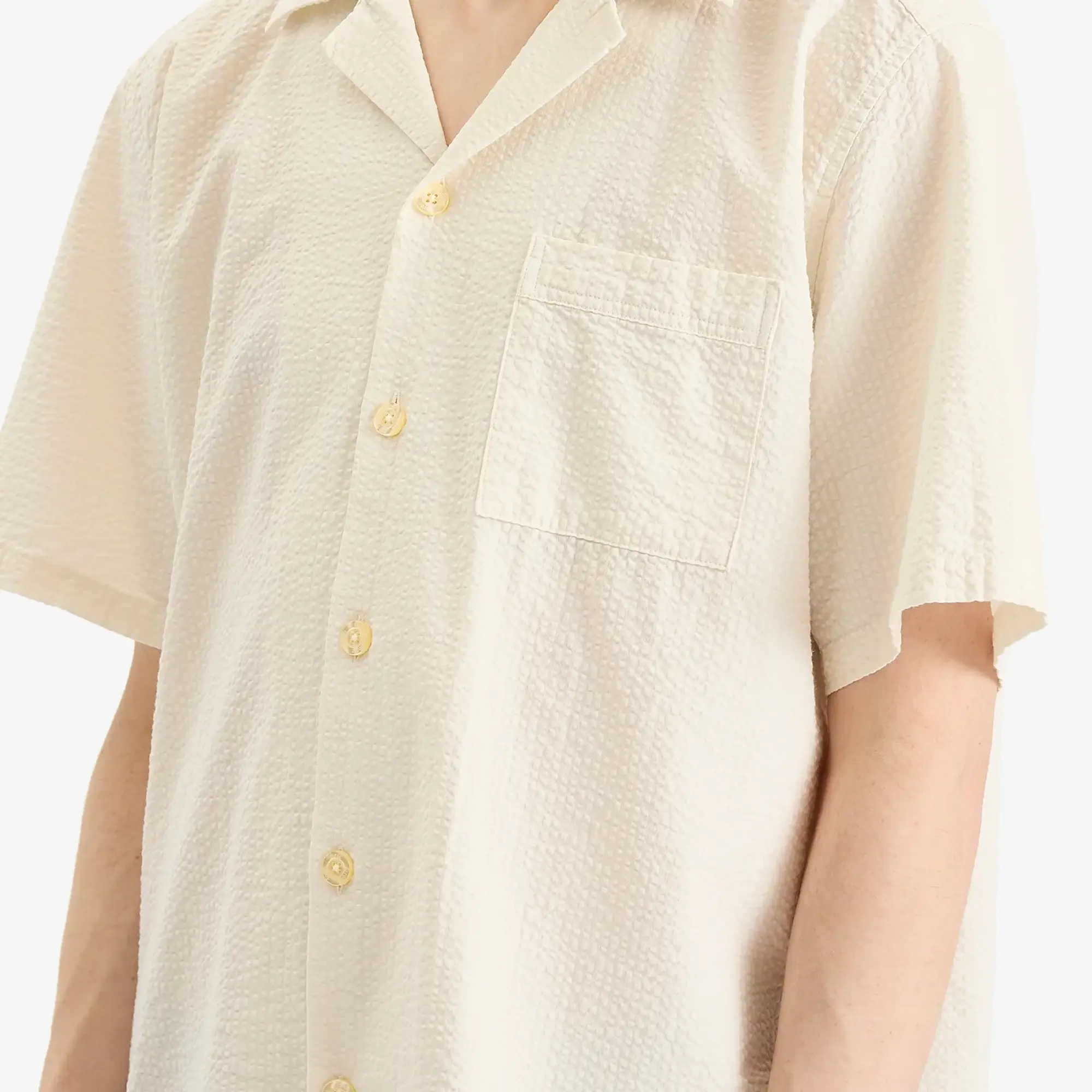 Foret Men's Hush Seersucker Vacation Shirt Cloud