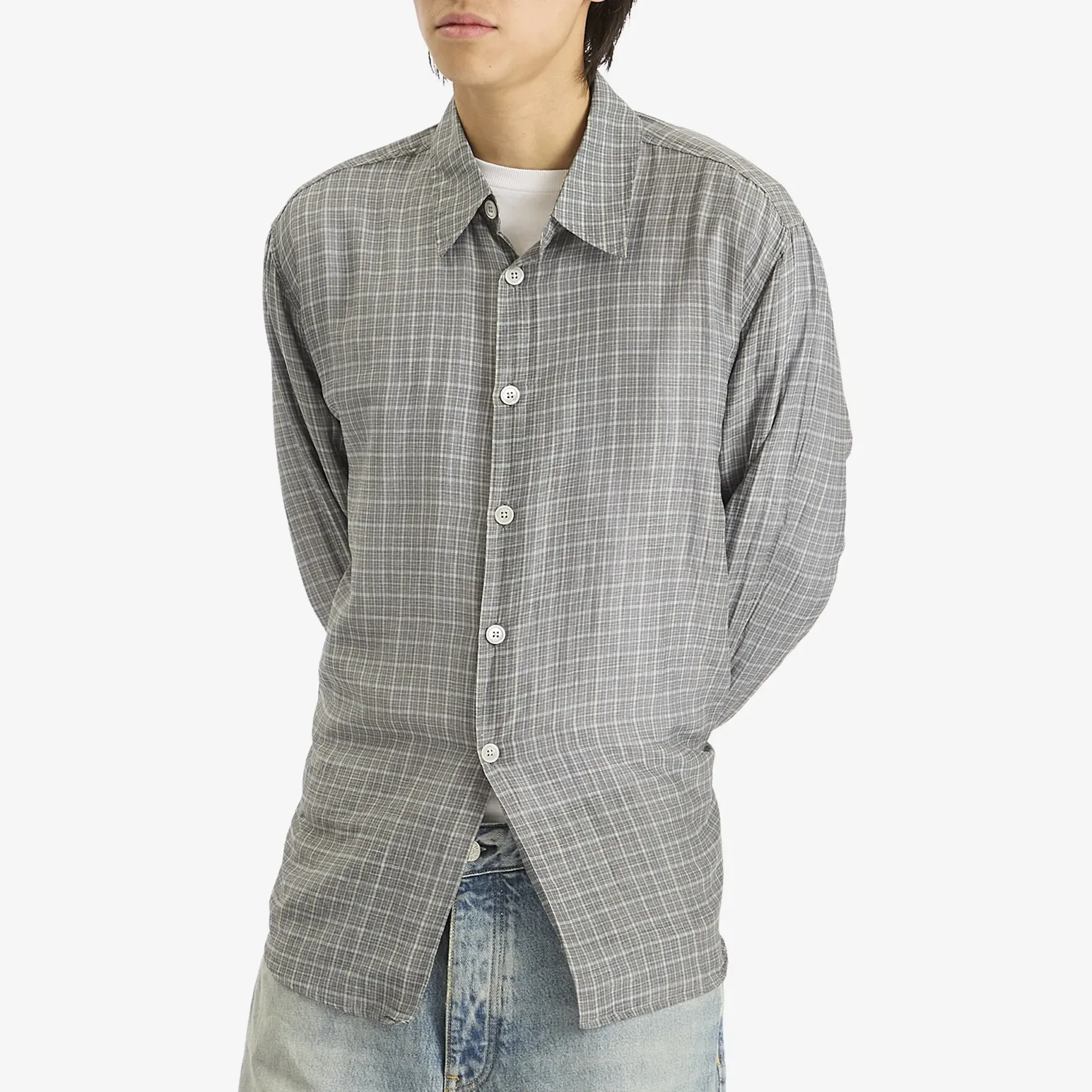 Our Legacy Men's Beyond Shirt Picnic Check Cotton Silk | M2252BP
