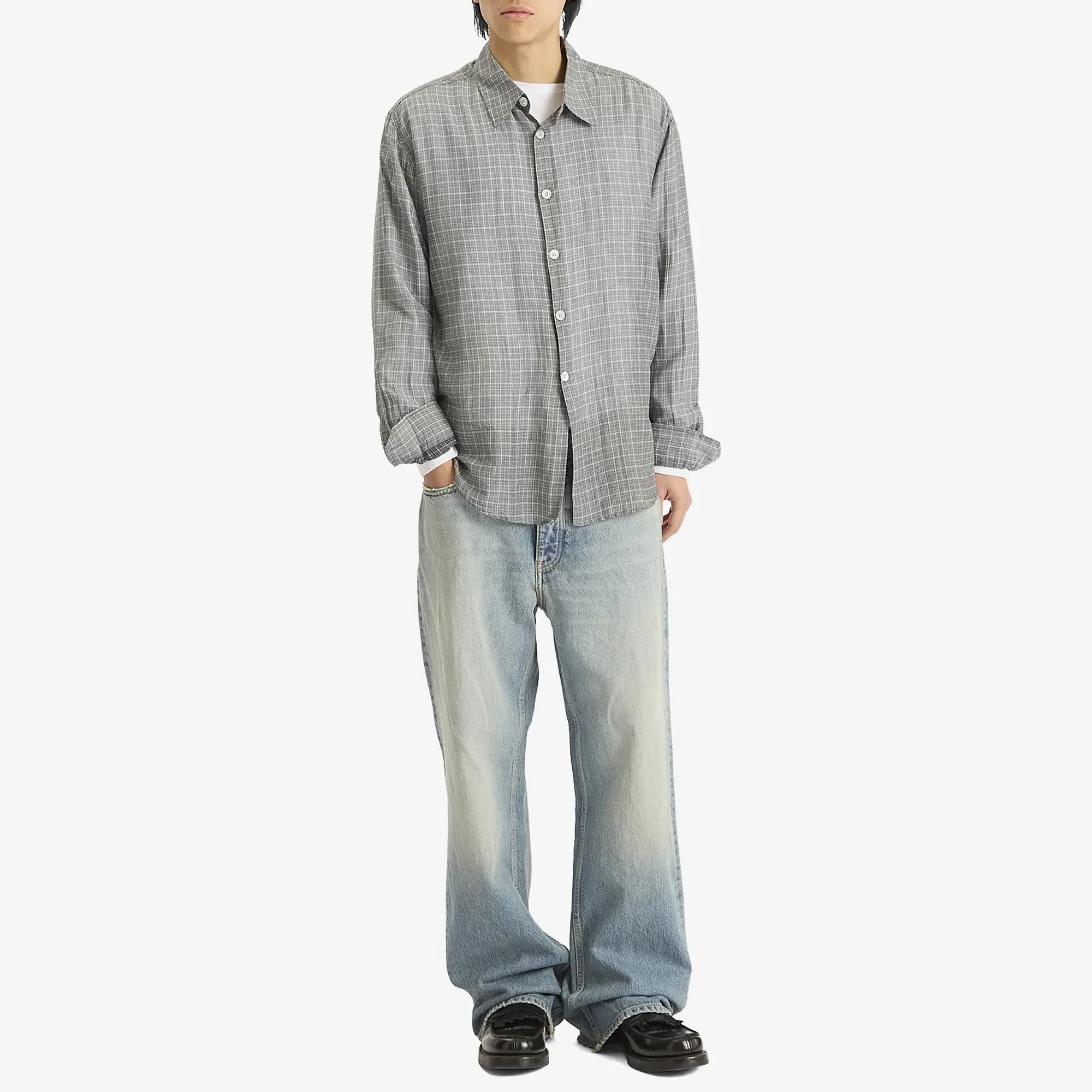 Our Legacy Men's Beyond Shirt Picnic Check Cotton Silk | M2252BP