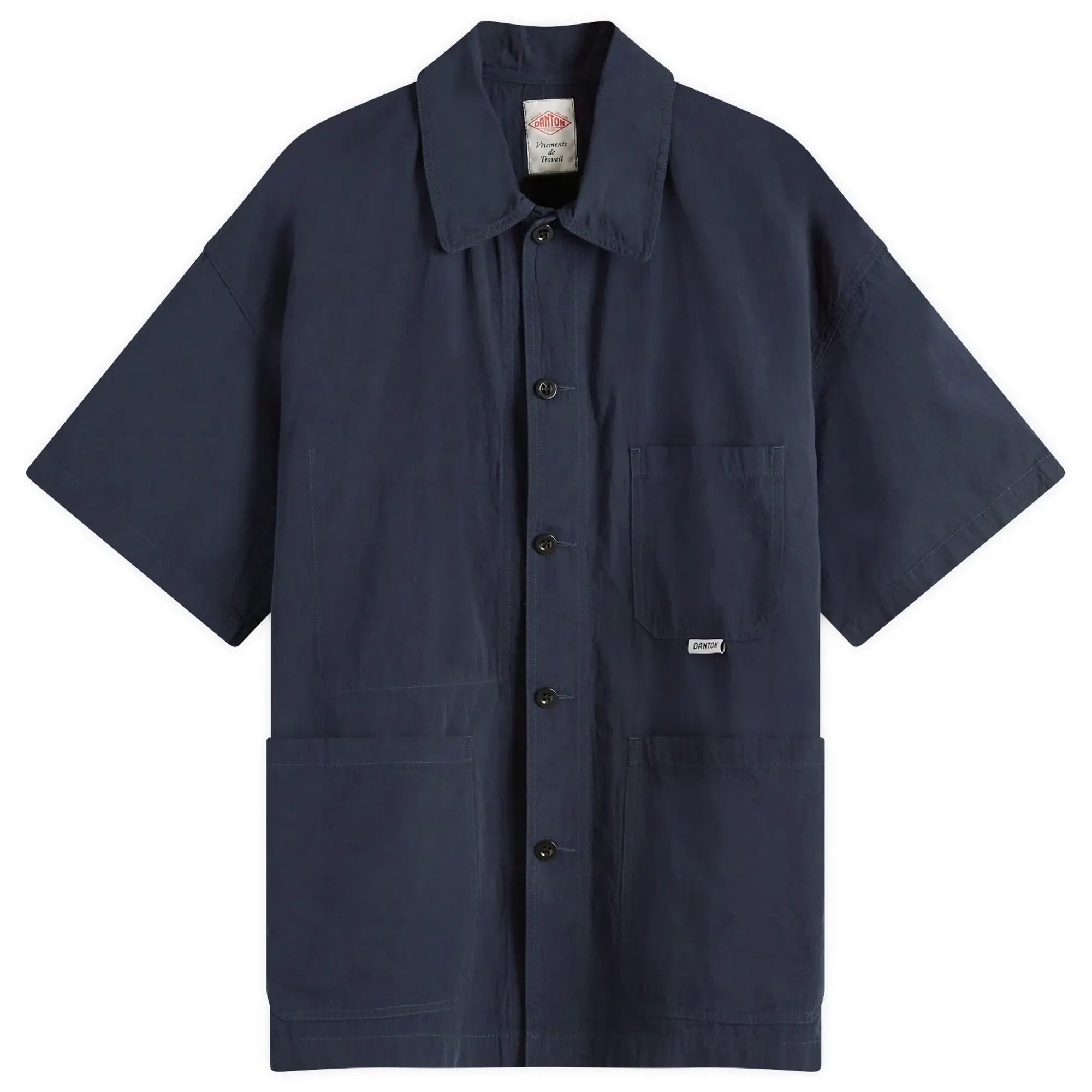 トップス DANTON C/L WEATHER CLOTH COVERALL SHIRT Danton Men's Coverall Short Sleeve Shirt Navy | DT-B0239-MUG-280
