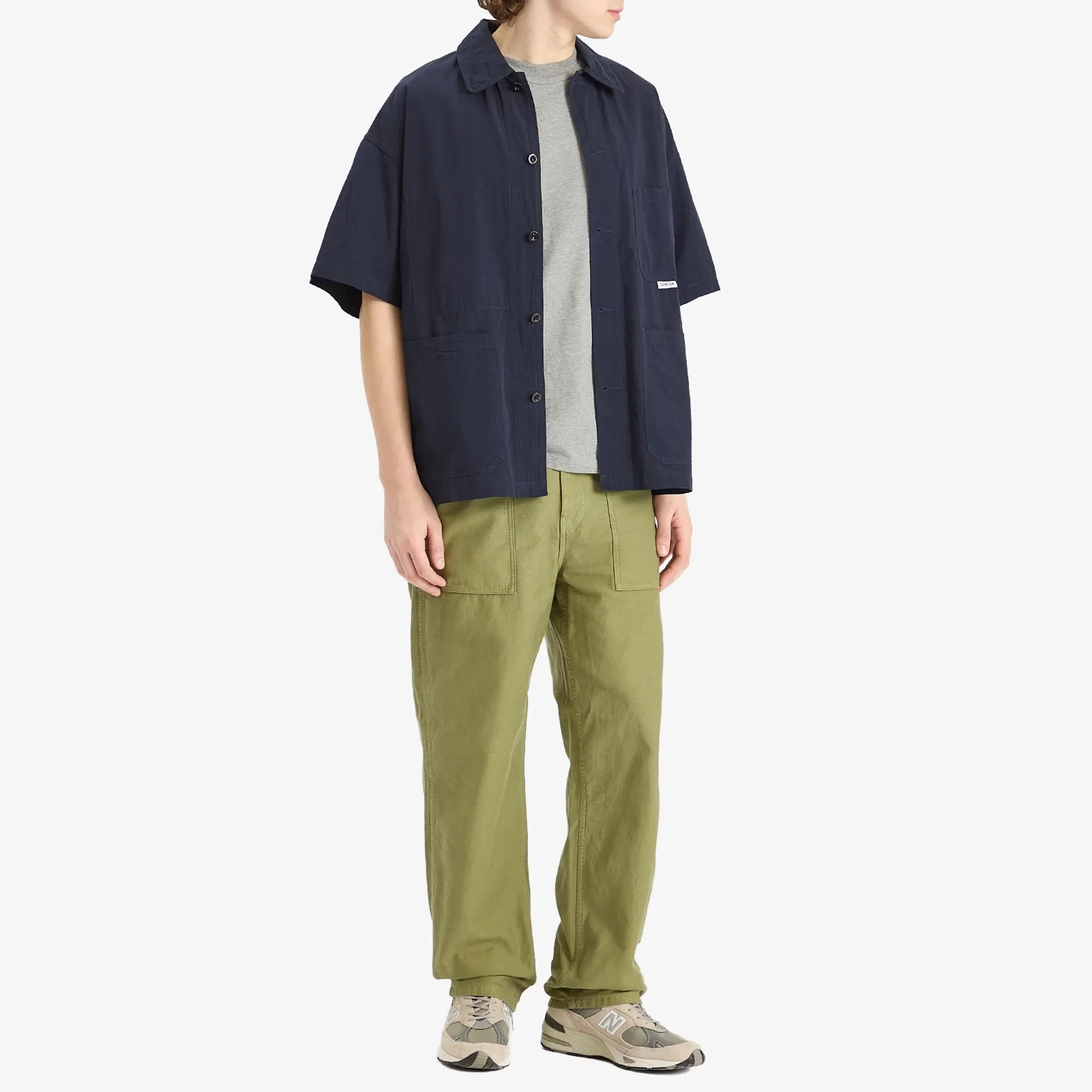 Danton Men's Coverall Short Sleeve Shirt Navy | DT-B0239-MUG-280
