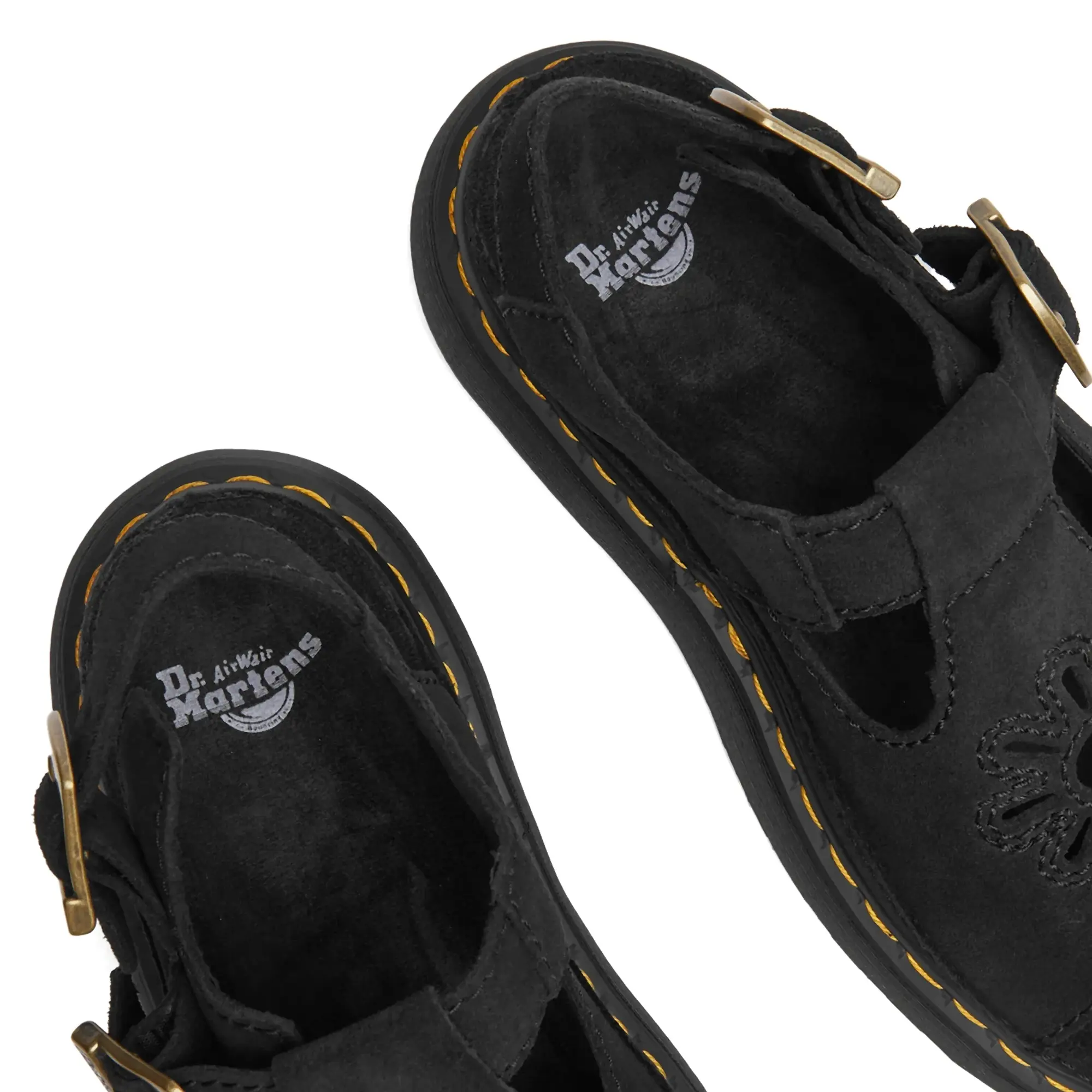 Dr. Martens Women's Dunnet Flower Suede Sandal Black