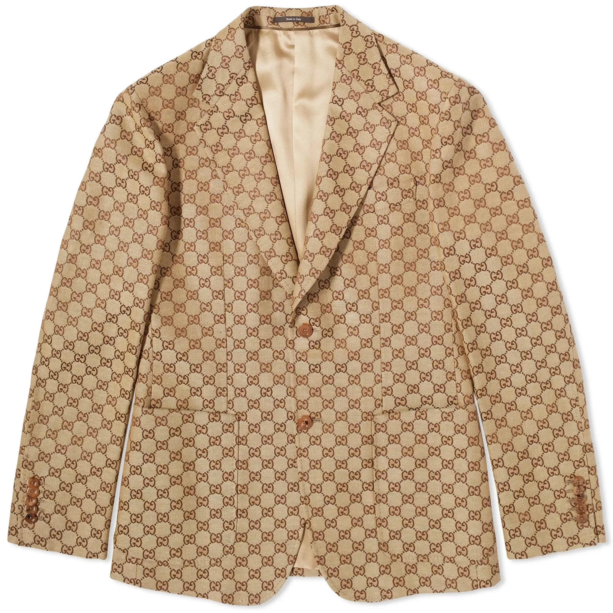 Gucci Men's Jacquard GG Blazer Camel