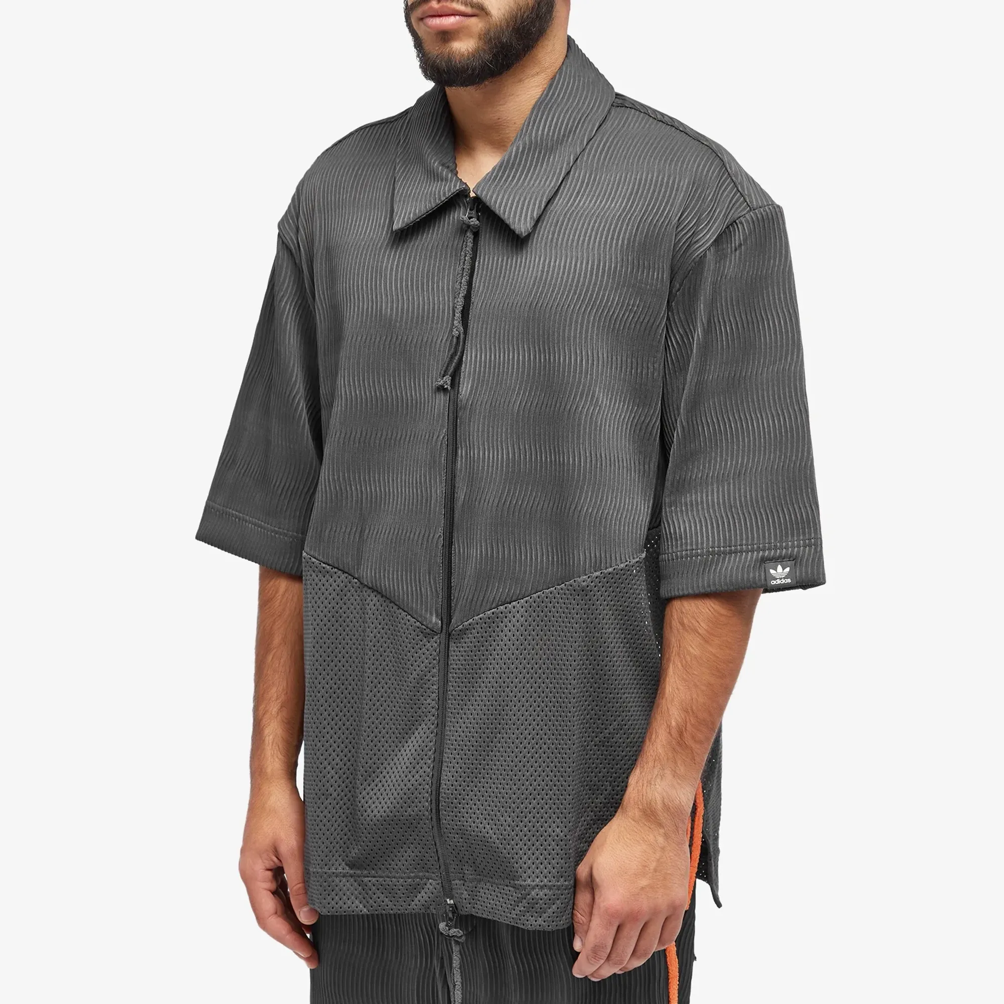 Adidas Men's x SFTM Short Sleeve Zip Shirt Utility Black | IK8596