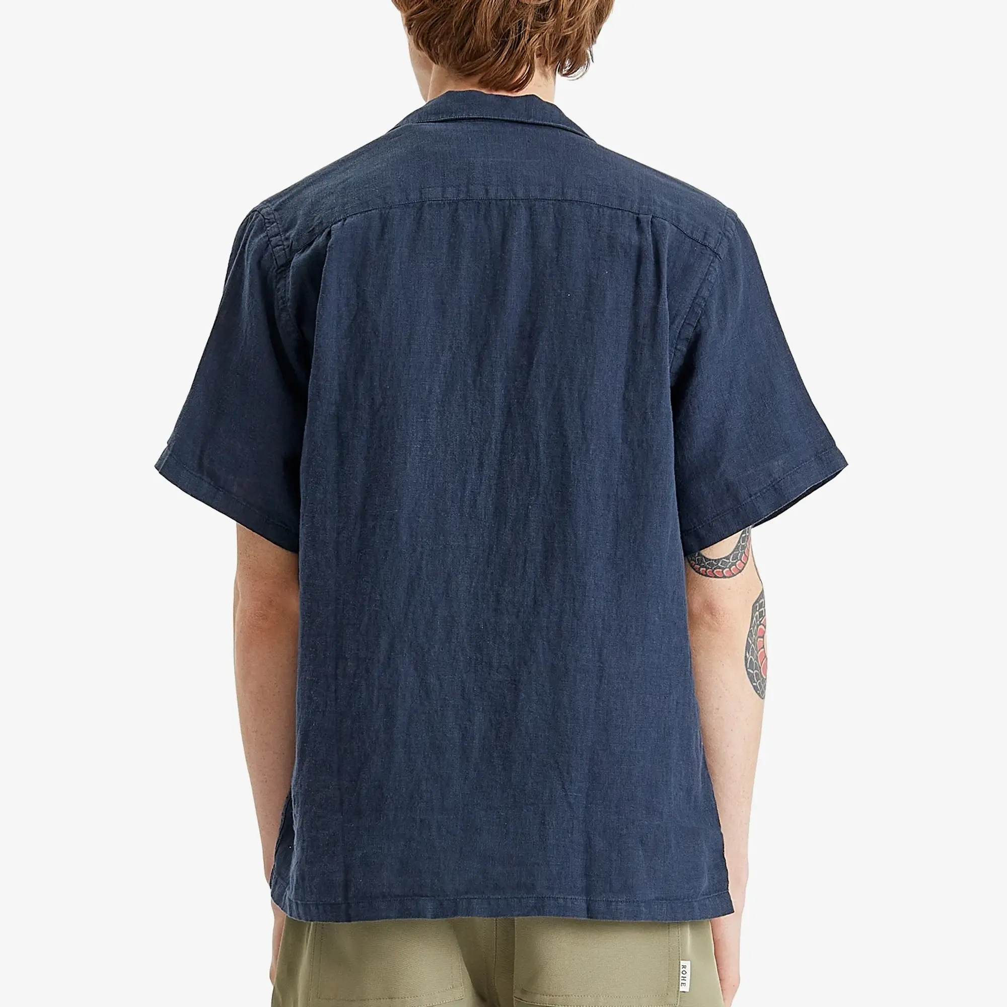Portuguese Flannel Men's Linen Camp Vacation Shirt Navy